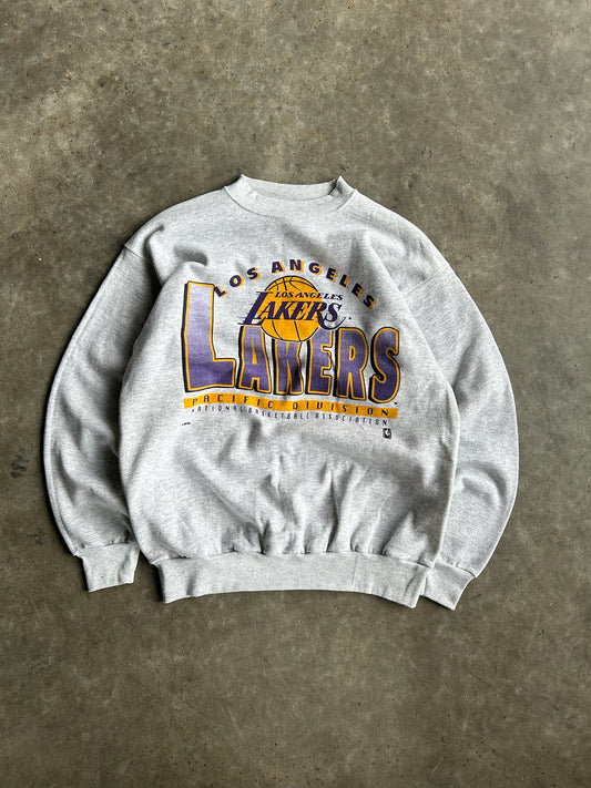 Vintage Grey LA Lakers Crew - L