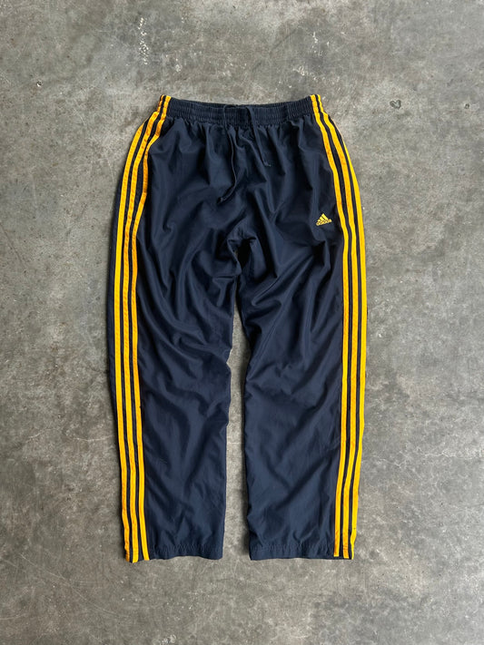 Vintage Navy & Yellow Adidas Track Pants - M