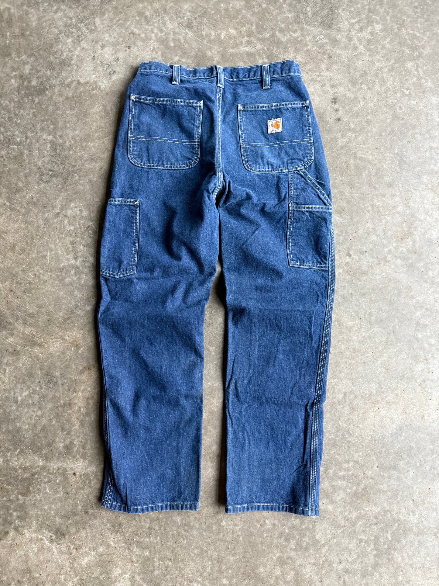 Vintage Dark Wash FR Carhartt Denim Carpenter Pants - 32