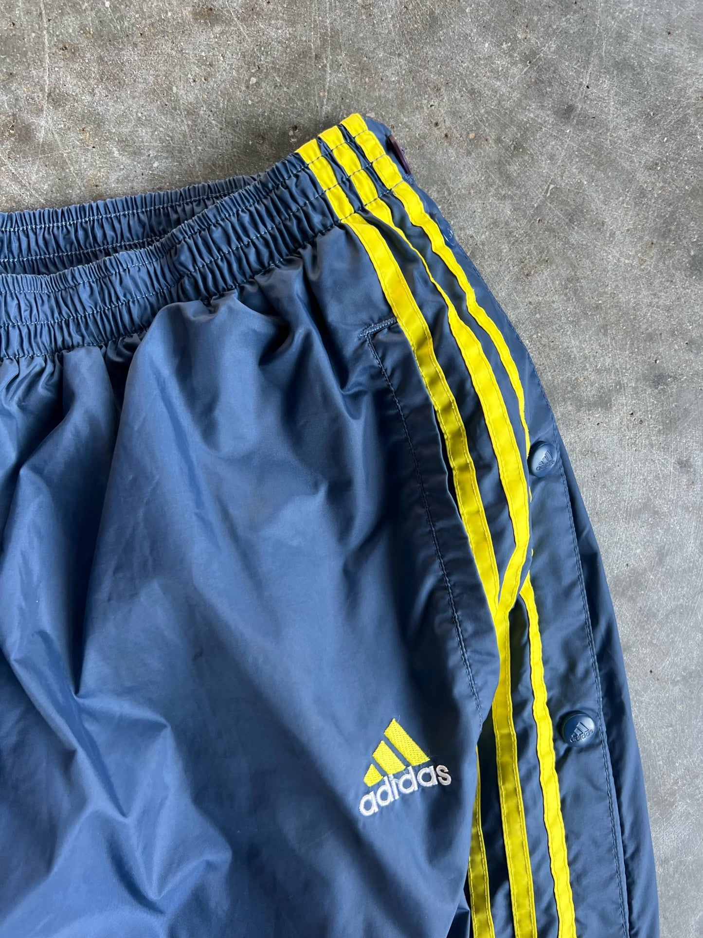 Vintage Blue Striped Adidas Track Pants - L