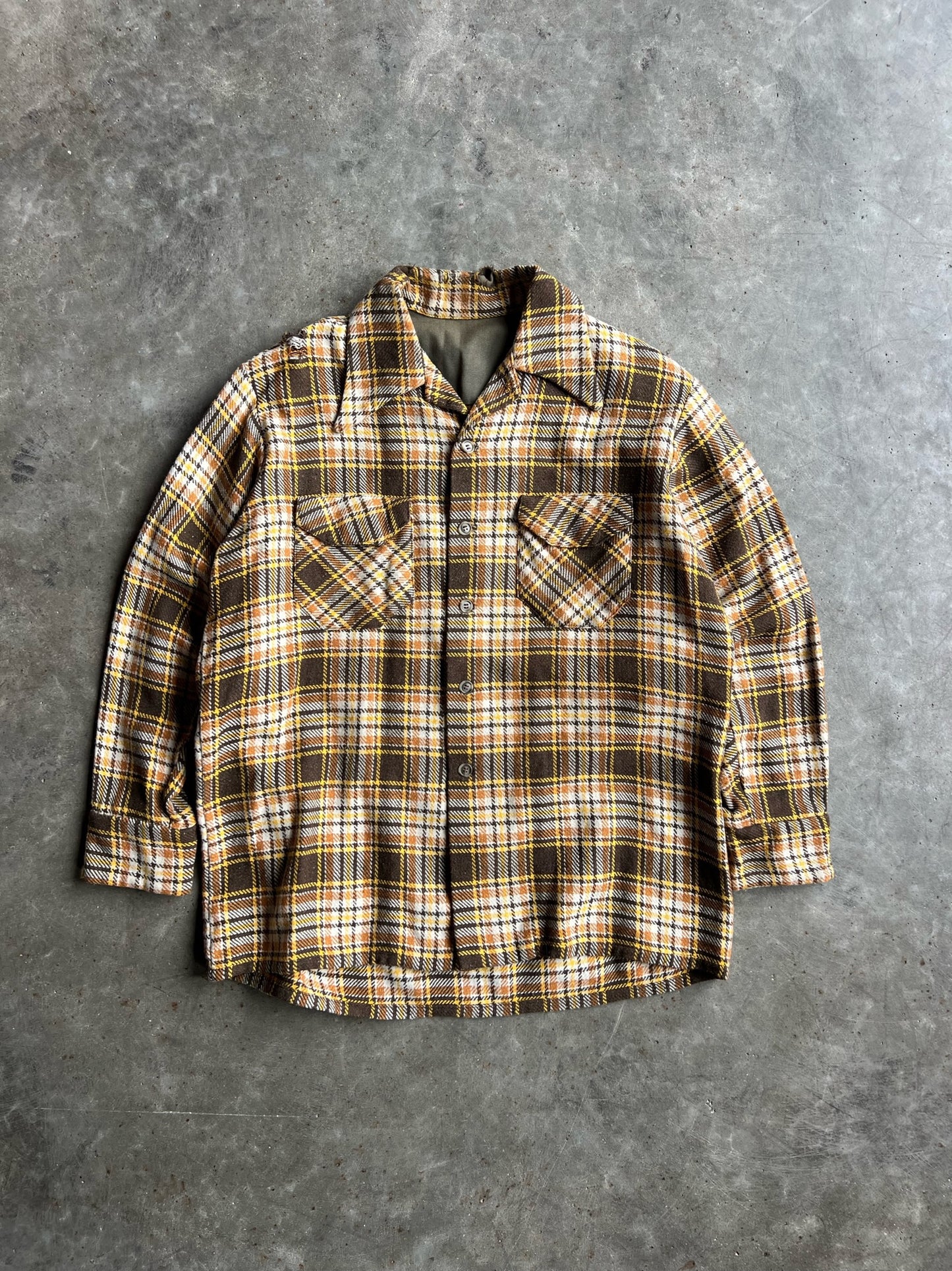 Vintage Brown/Yellow Flannel - XL