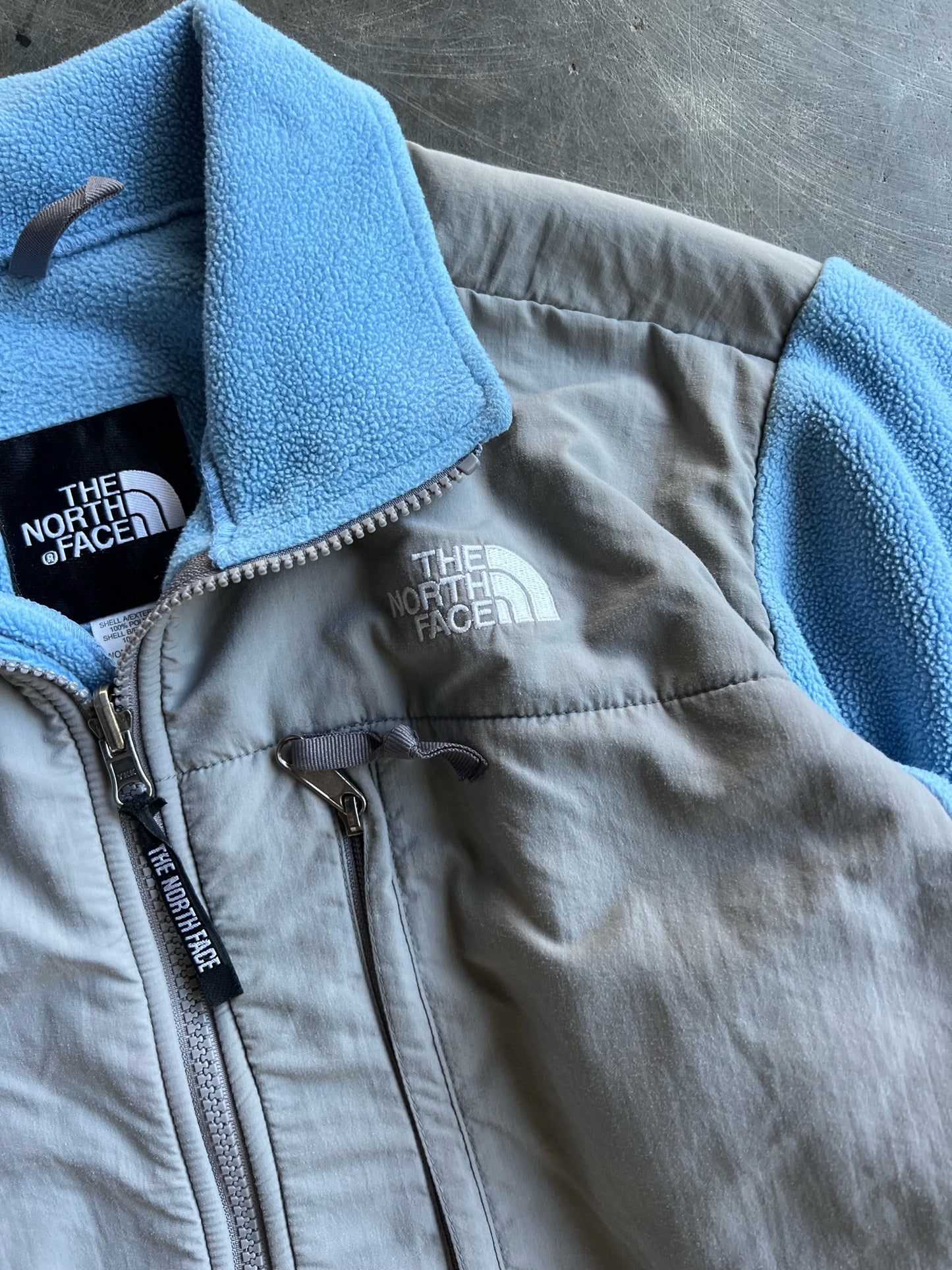 Vintage Powder Blue Fleece North Face Zip Up - M