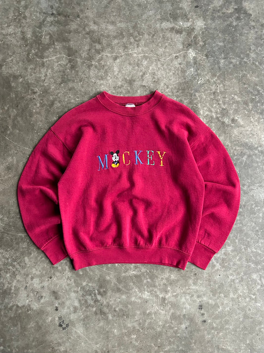 Vintage Maroon Mickey Crew - M