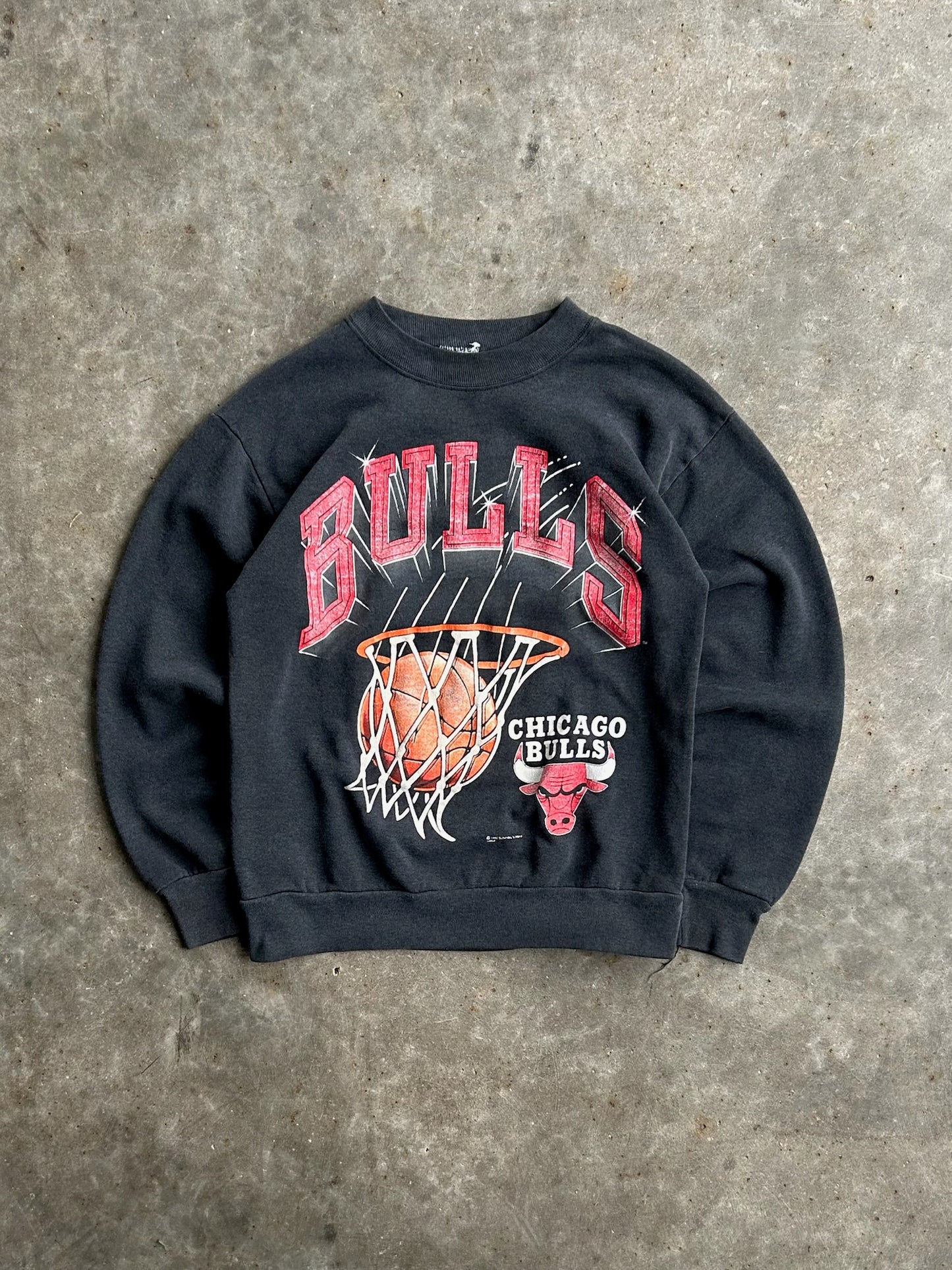 Vintage Black Chicago Bulls Basketball Crew - M