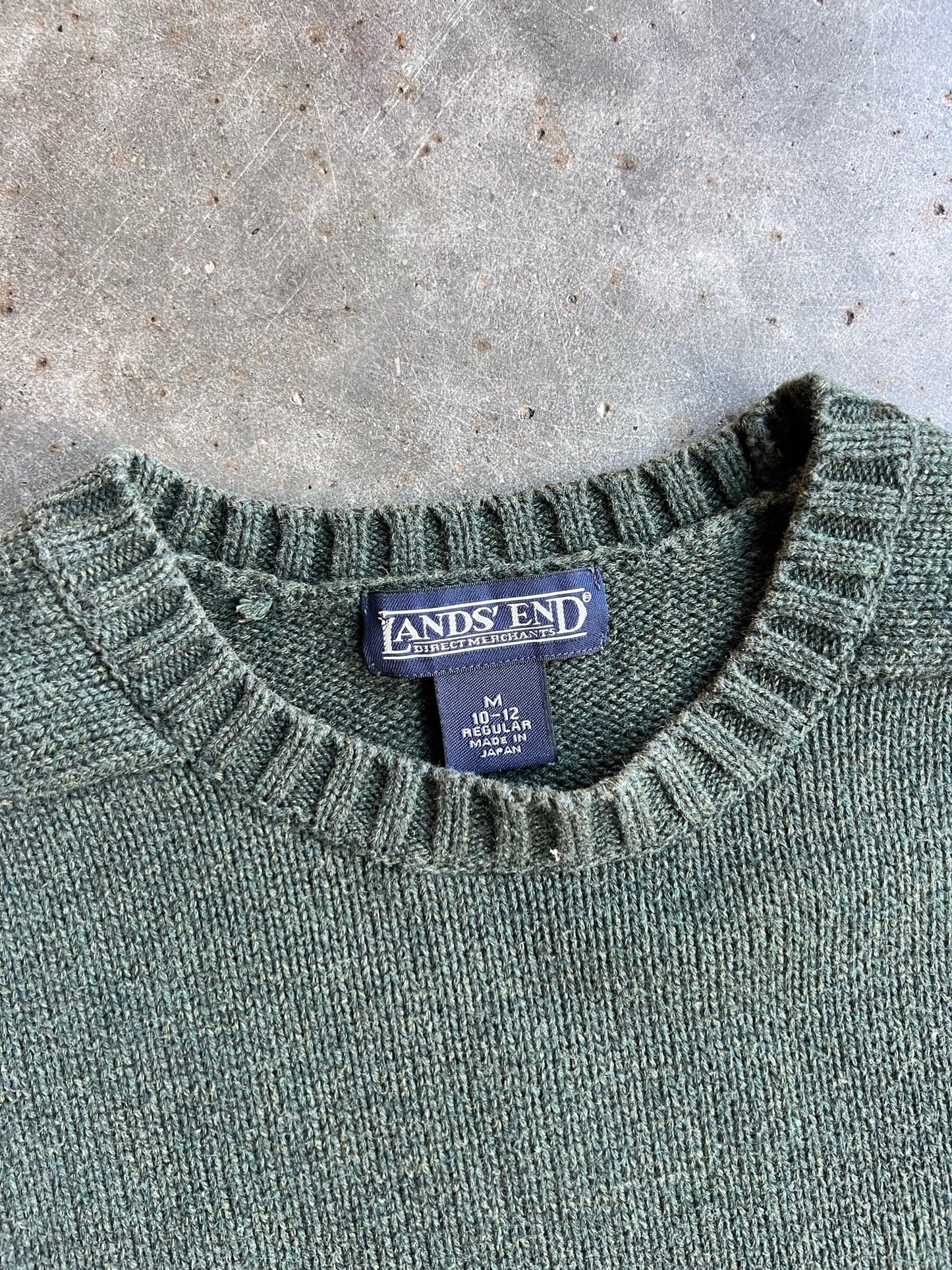 Vintage Forest Green Lands End Sweater - M