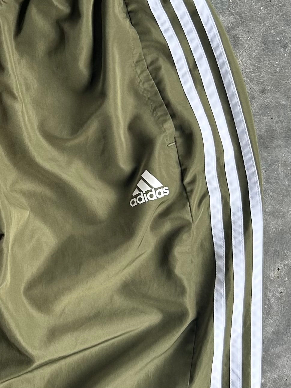 Vintage Olive Green Adidas Track Pants - M