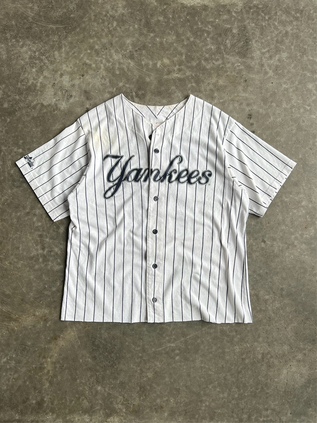 Vintage Yankees Pinstripe Crop Jersey - XL