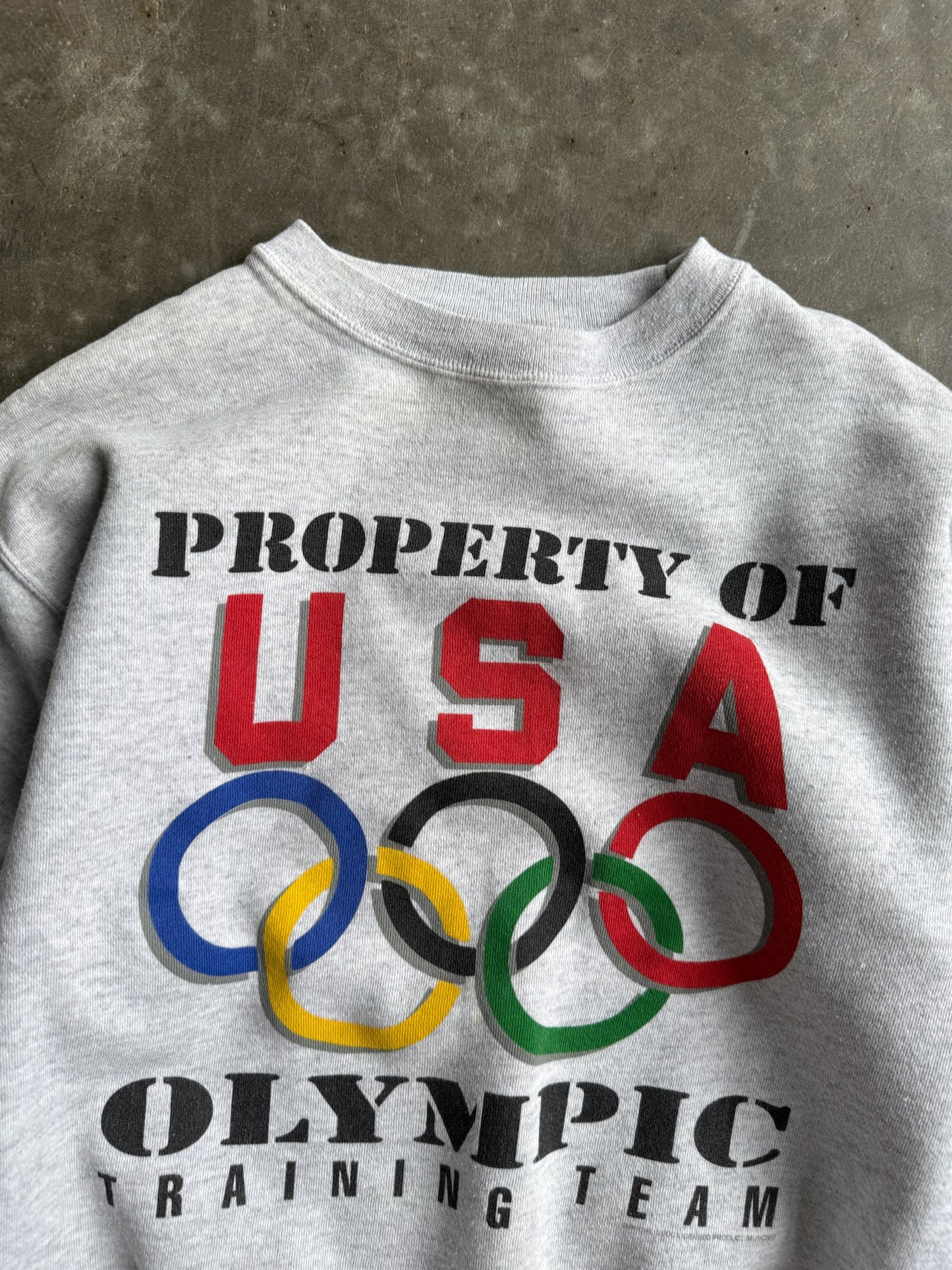 Vintage Grey Olympic Training Team Crew - L