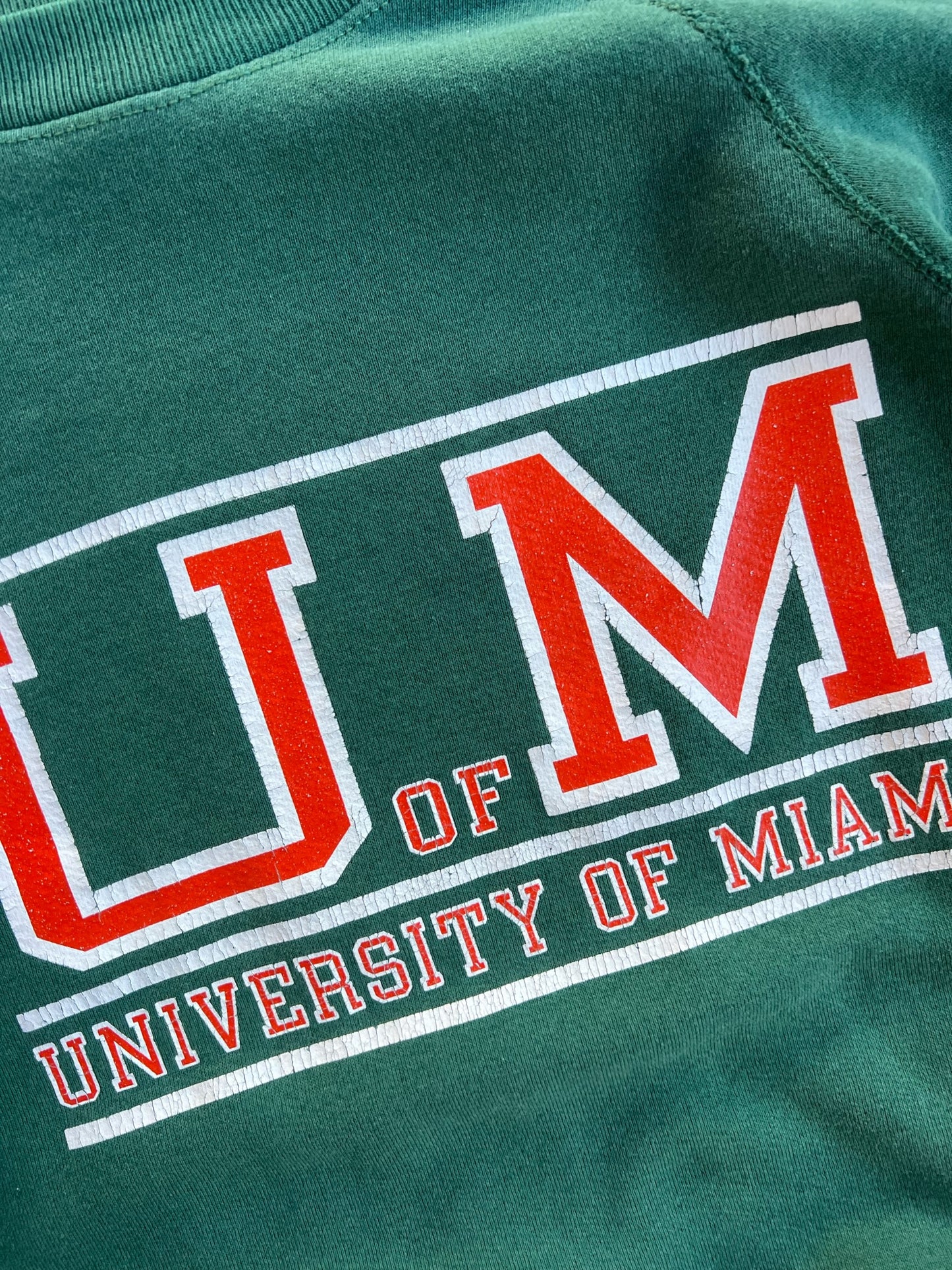 Vintage Green University Of Miami Crew - XL