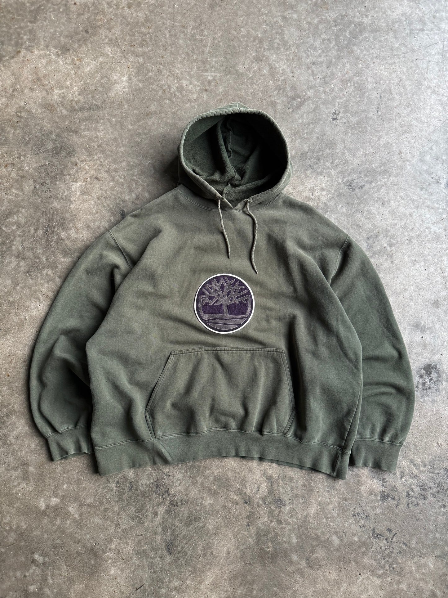 Vintage Green Timberland Hoodie - XL