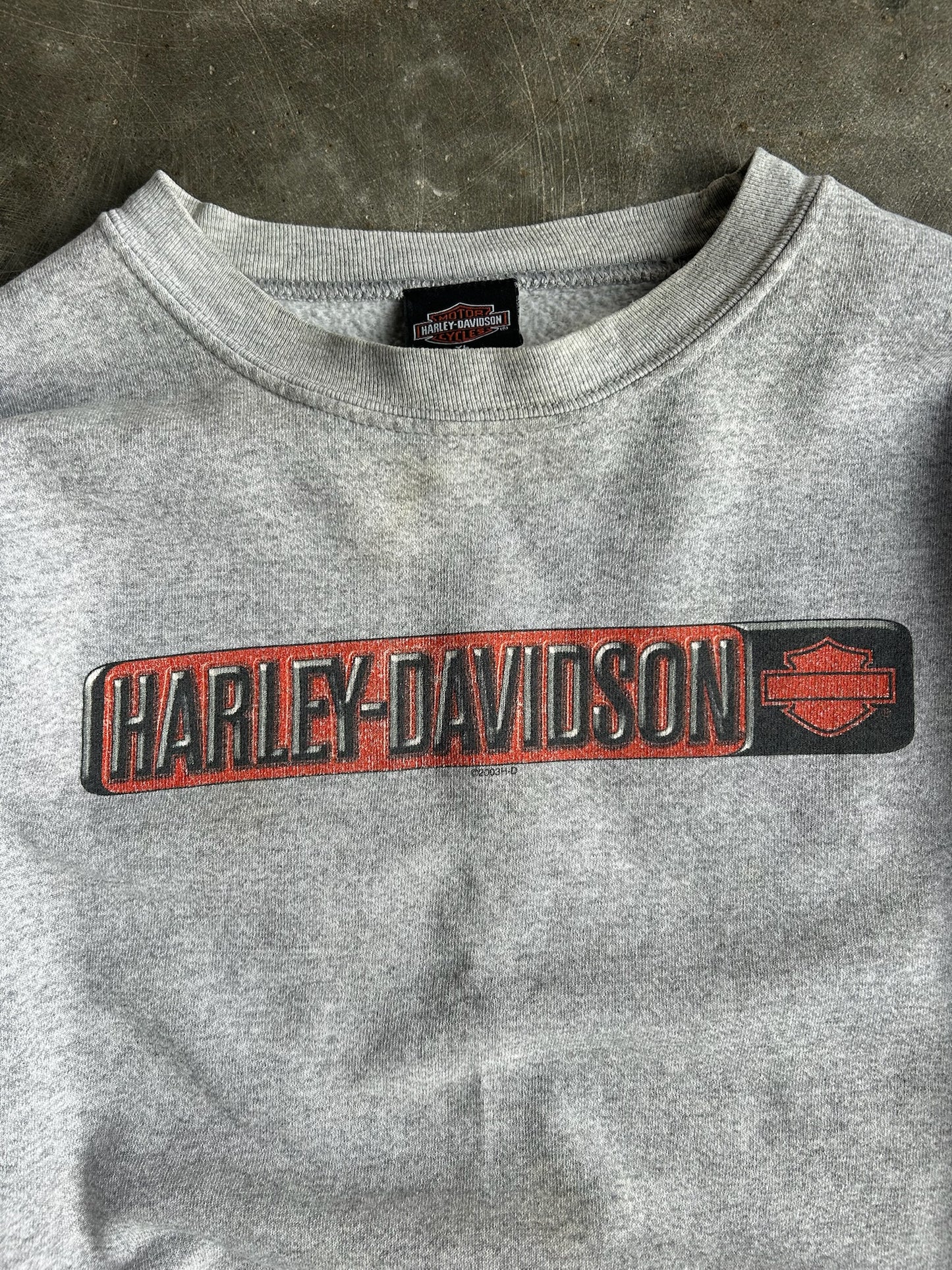 Vintage Gray Harley Davidson Crew - XL