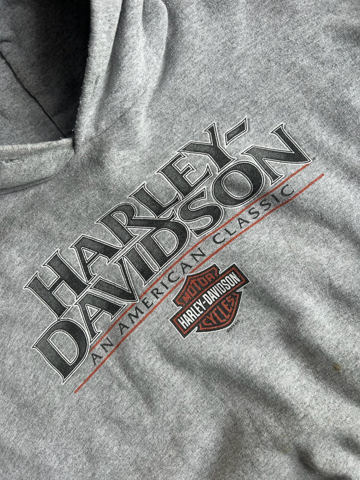 Vintage Grey Harley Davidson American Classic Hoodie - XXL