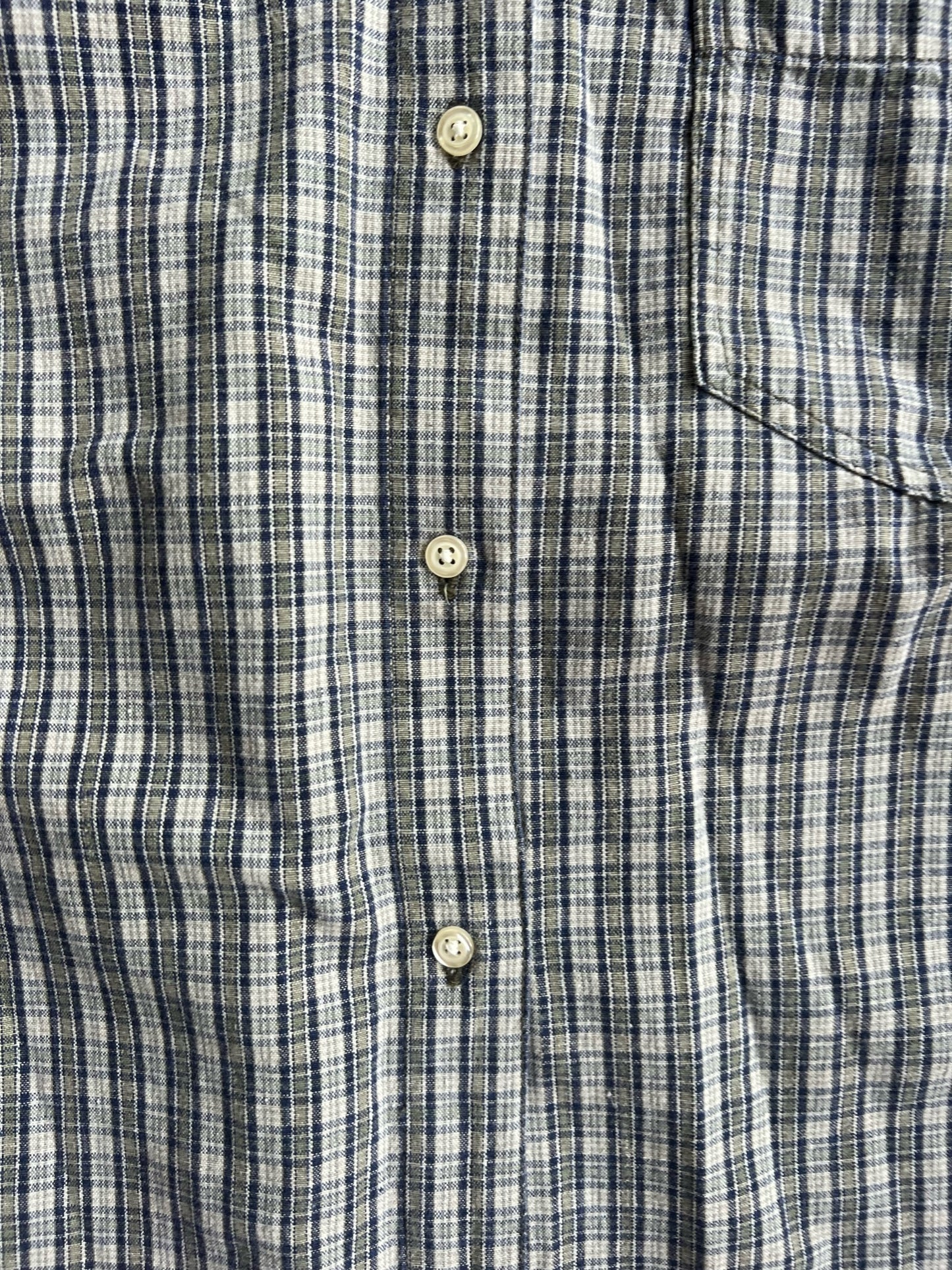 Vintage Plaid Details Cropped Button Up - XL