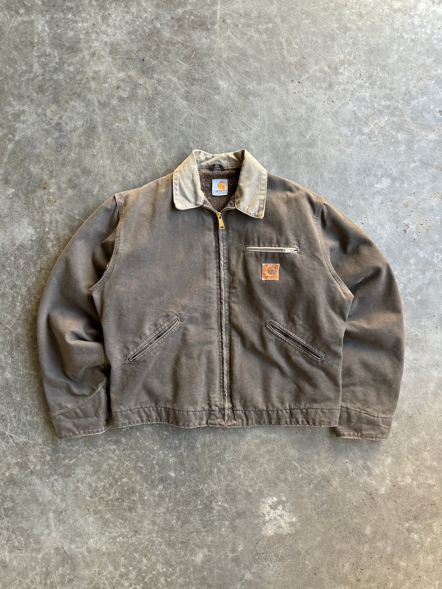 Vintage Brown Flannel Lined Detroit Carhartt Jacket - L