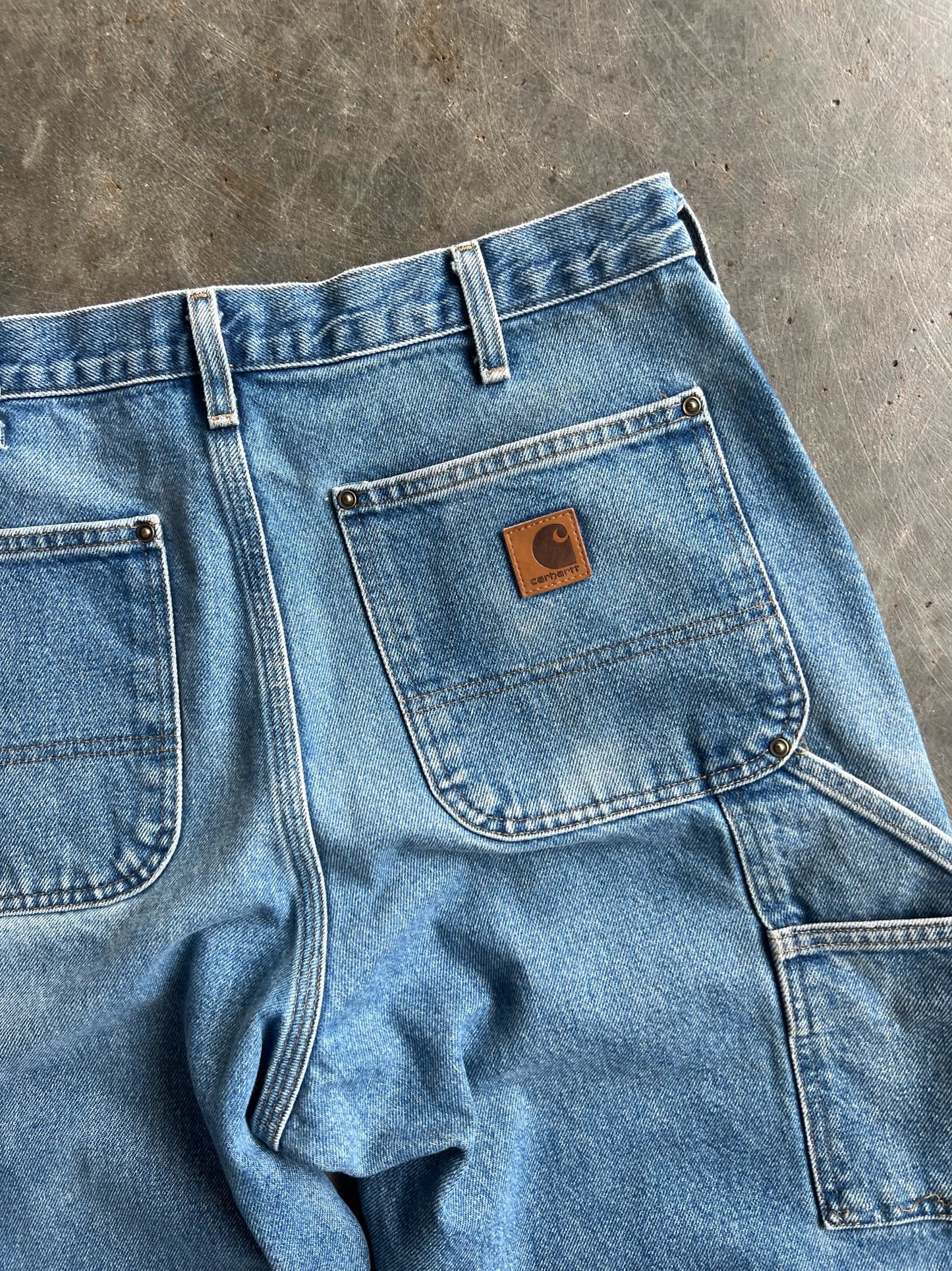 Vintage Medium Wash Carhartt Double Knee Pants - 34