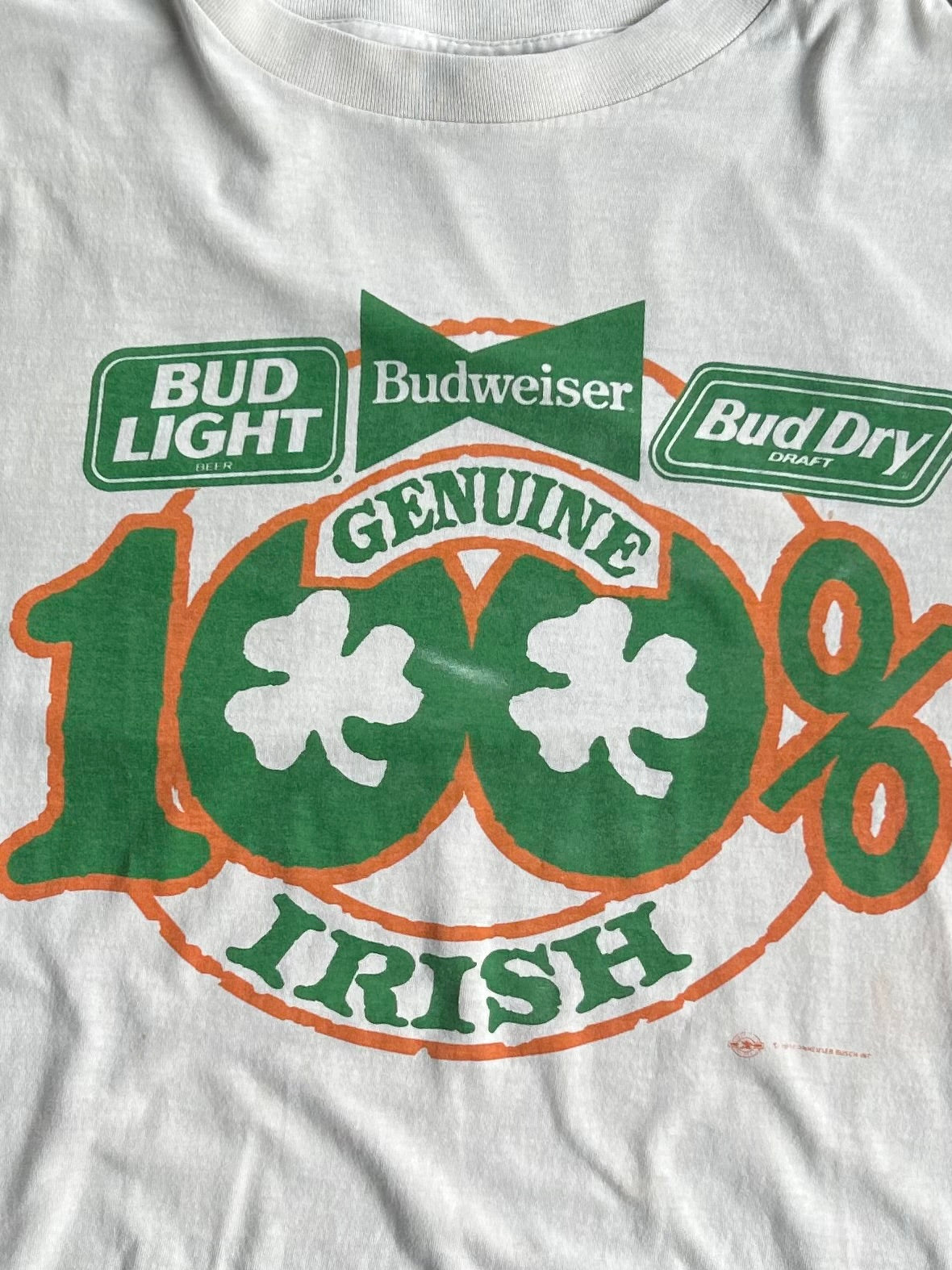 Vintage Genuine Irish Budweiser Tee - XL