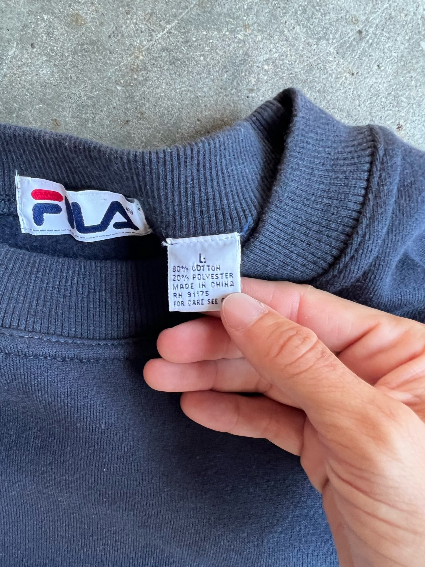 Vintage Navy Fila Crew - L