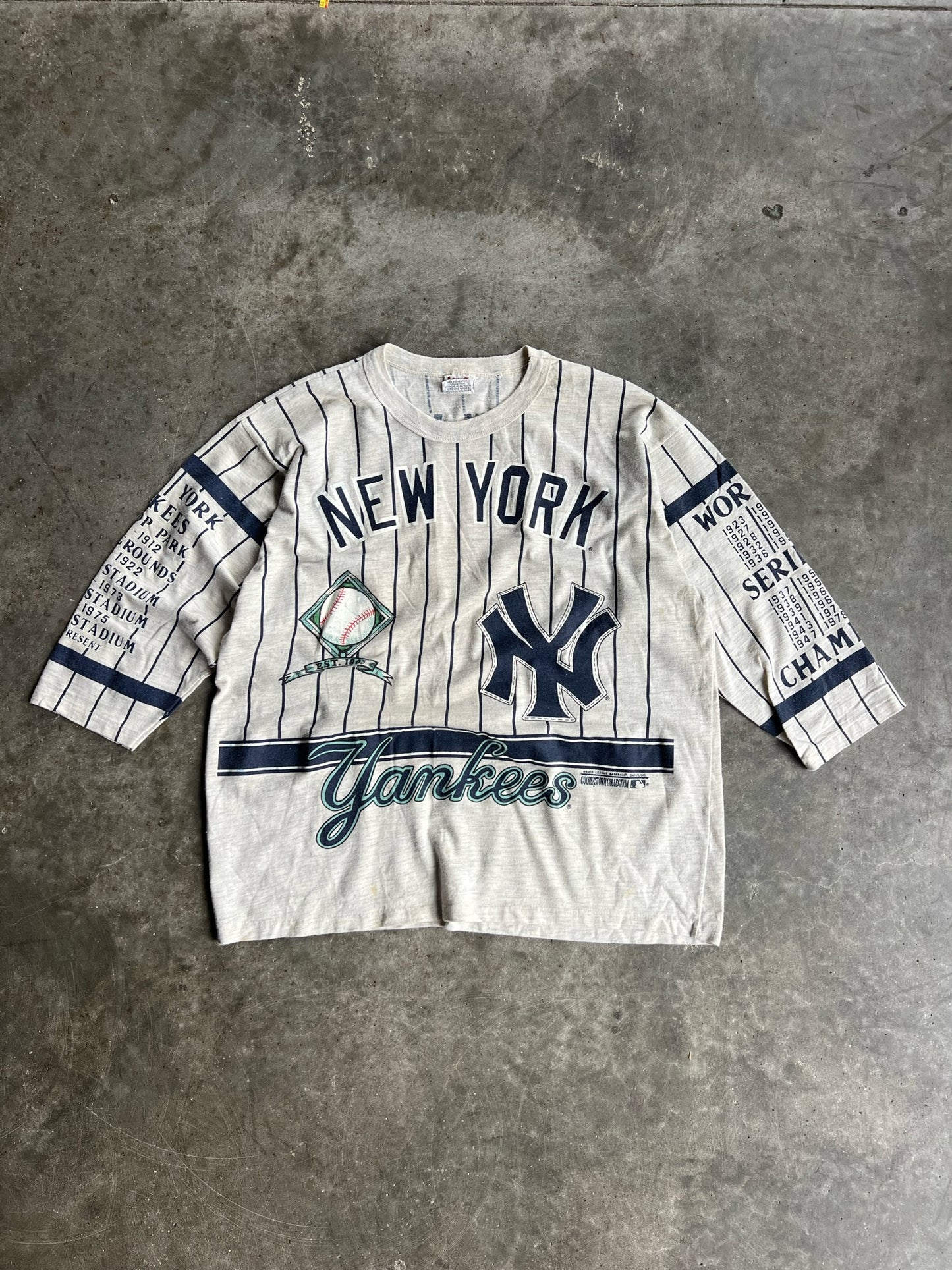 Vintage Striped New York Yankees Long Gone Shirt - XL