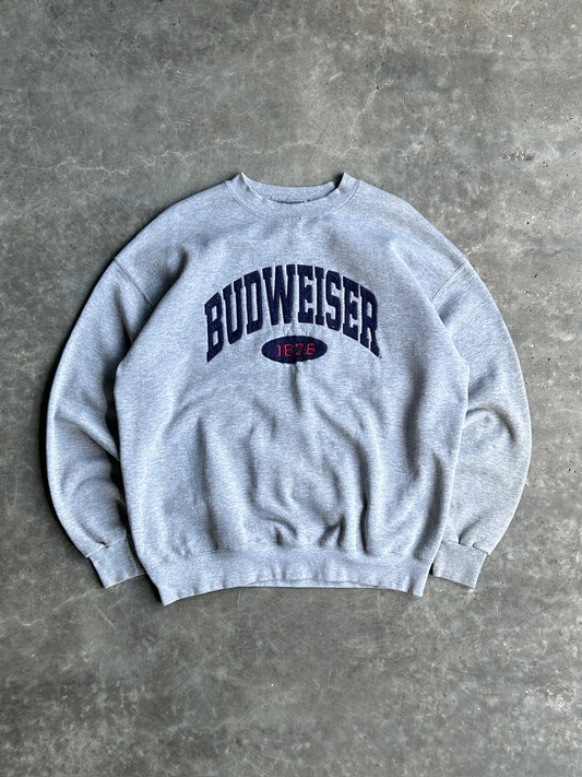 Vintage Grey Budweiser Crew - XL