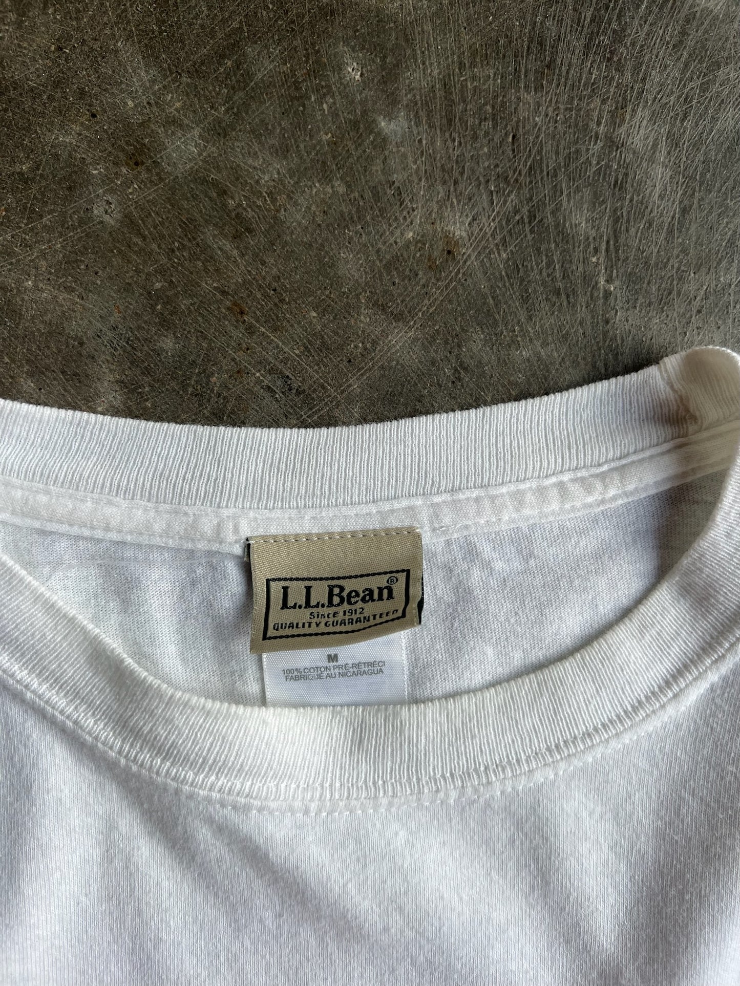 Vintage White Cropped LL. Bean Long Sleeve Shirt - M