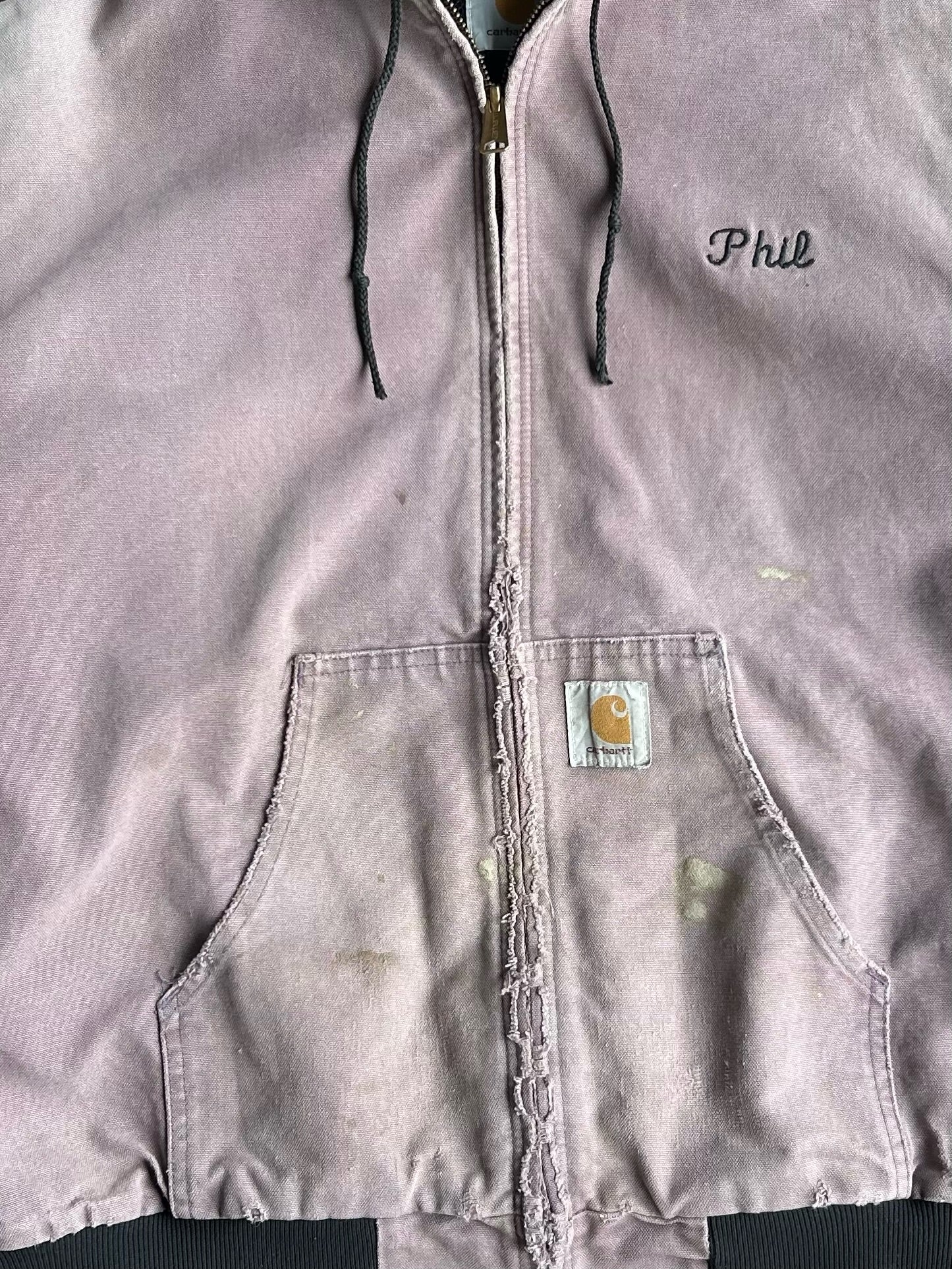 Vintage Faded Purple Hooded Carhartt Jacket - XXL