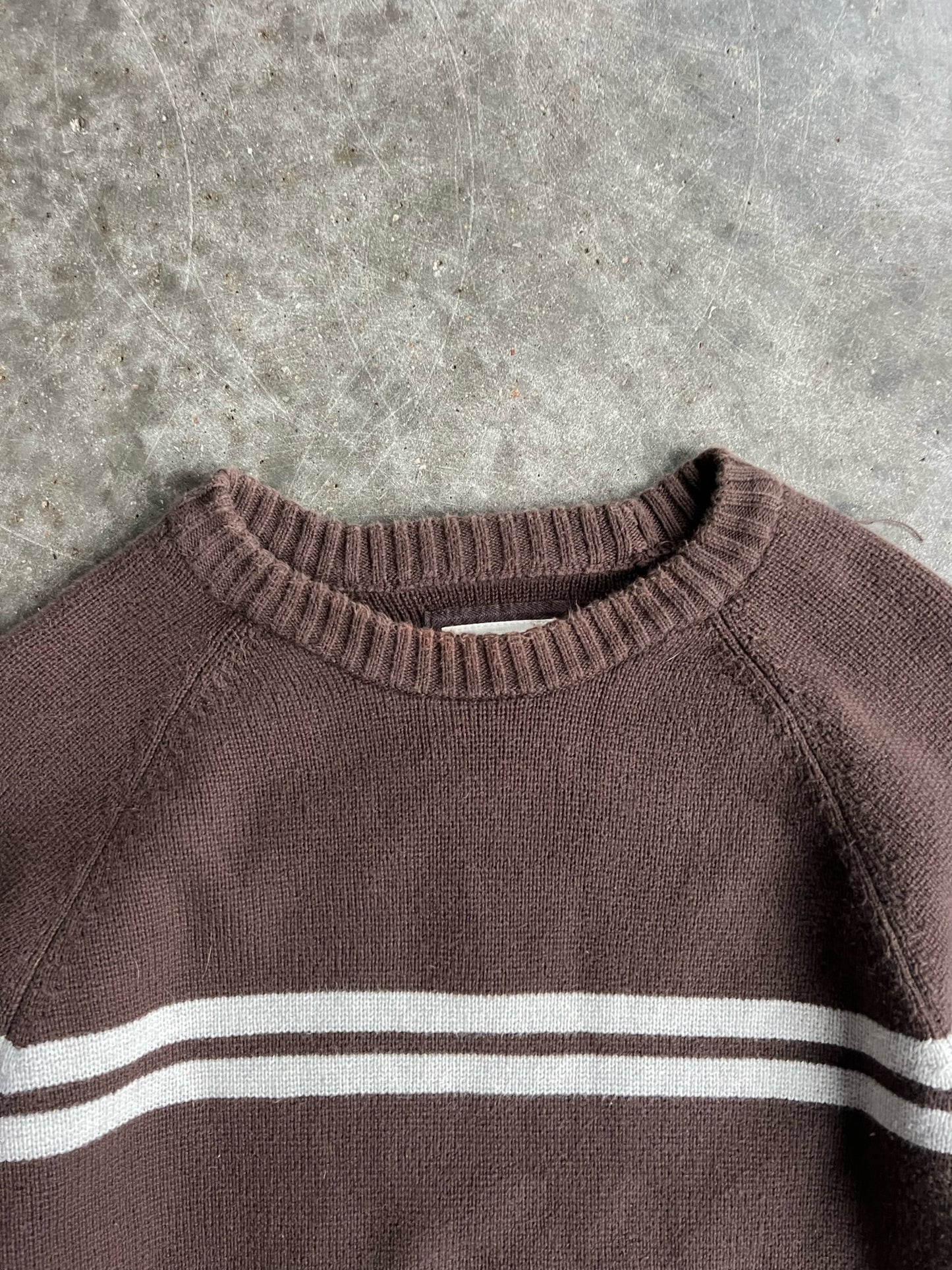 Brown Stripe Cropped Old Navy Sweater - L