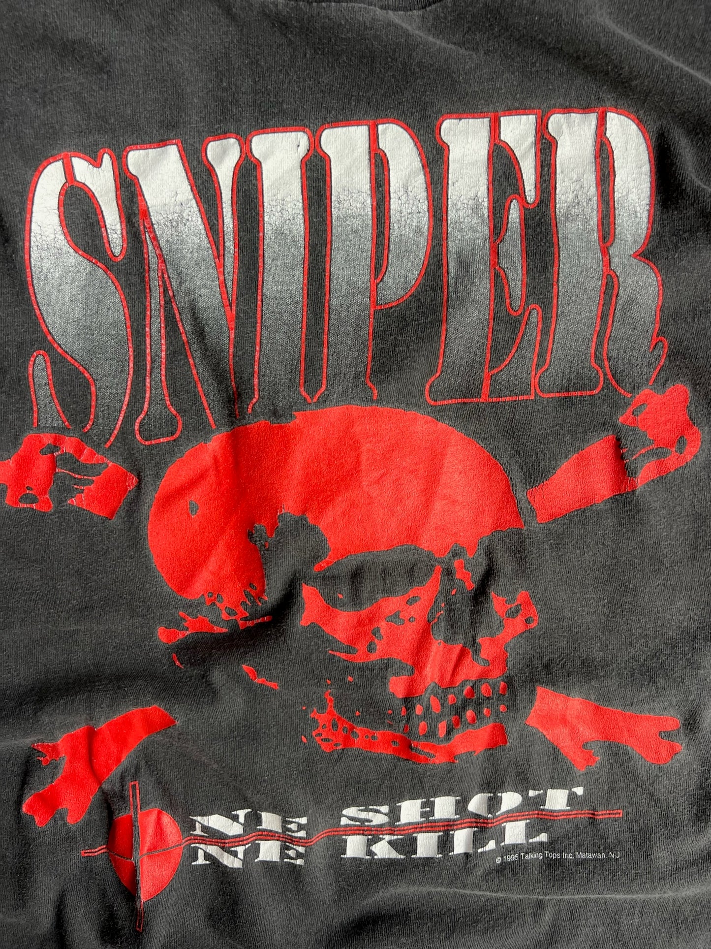 Vintage Black Sniper Crossbones Shirt - L