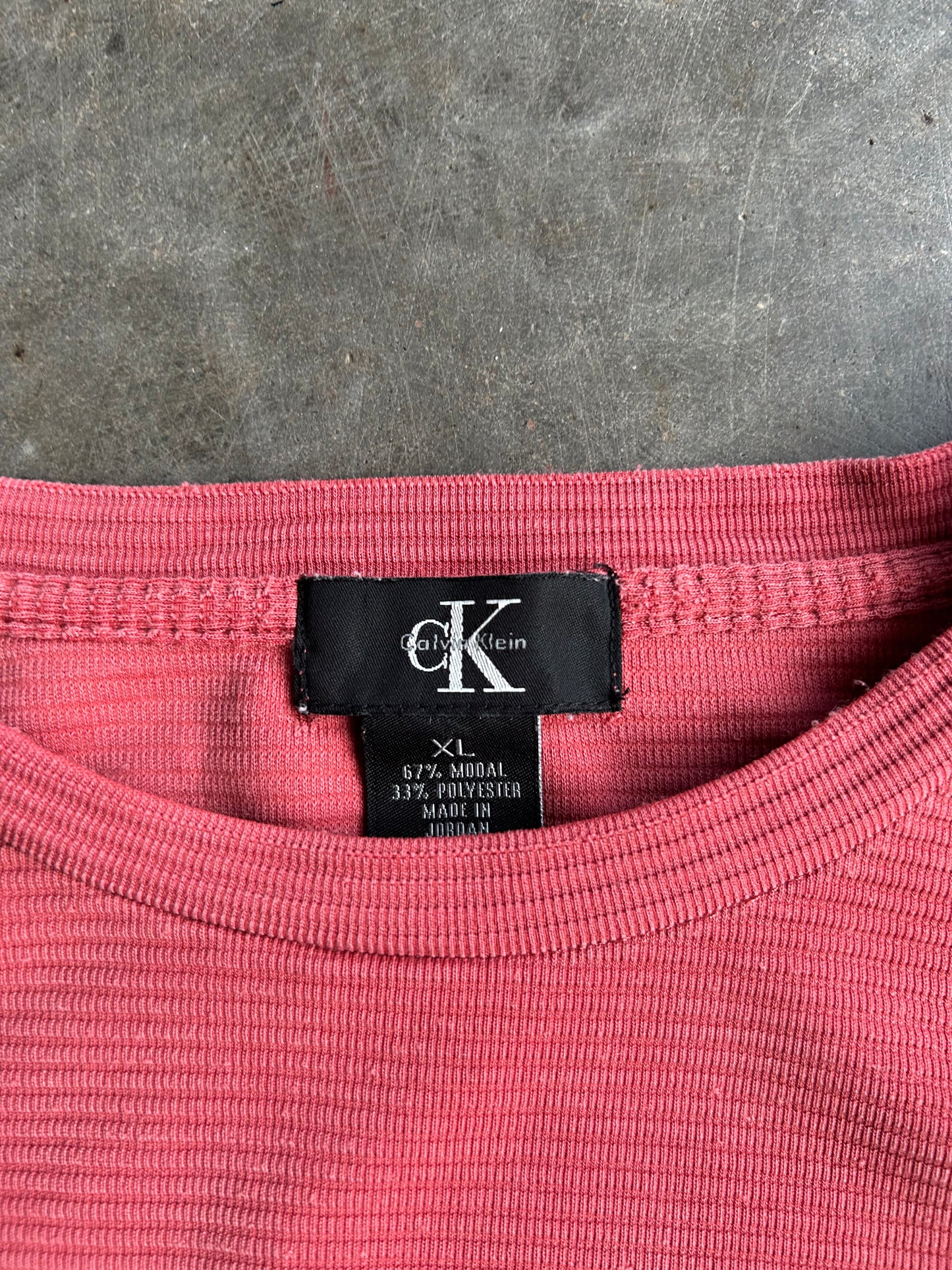 Vintage Salmon Calvin Klein Cropped Shirt - XL