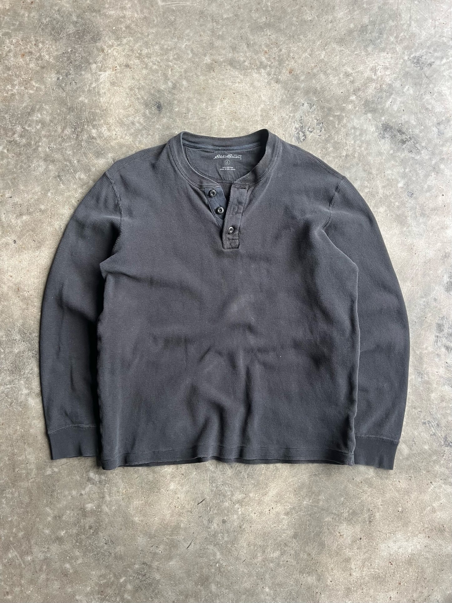 Vintage Black Eddie Bauer Thermal - L