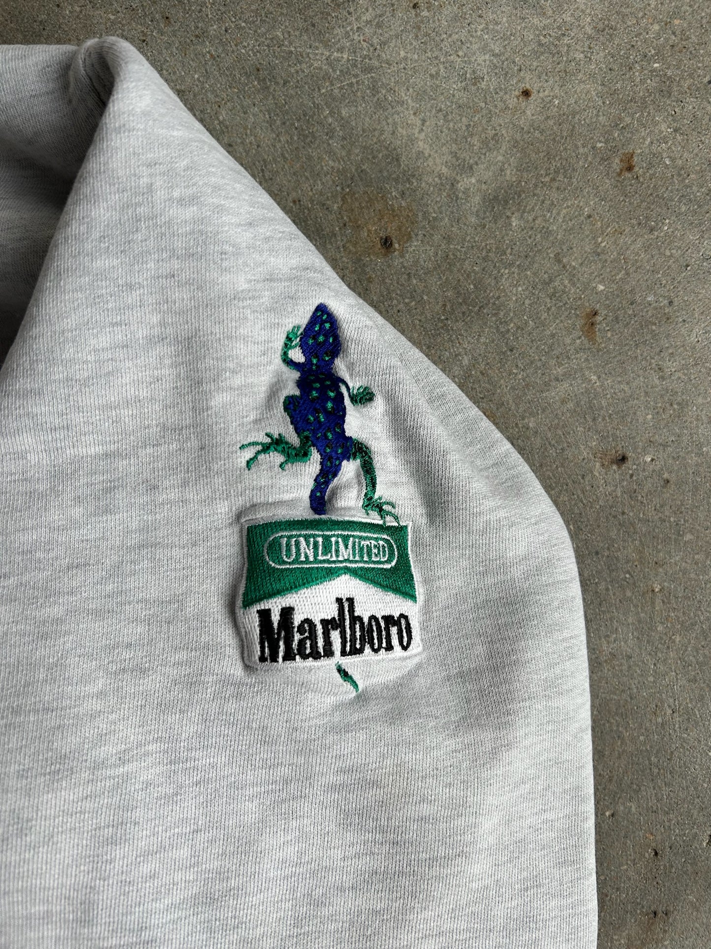 Vintage Grey Embroidered Marlboro Crew - L