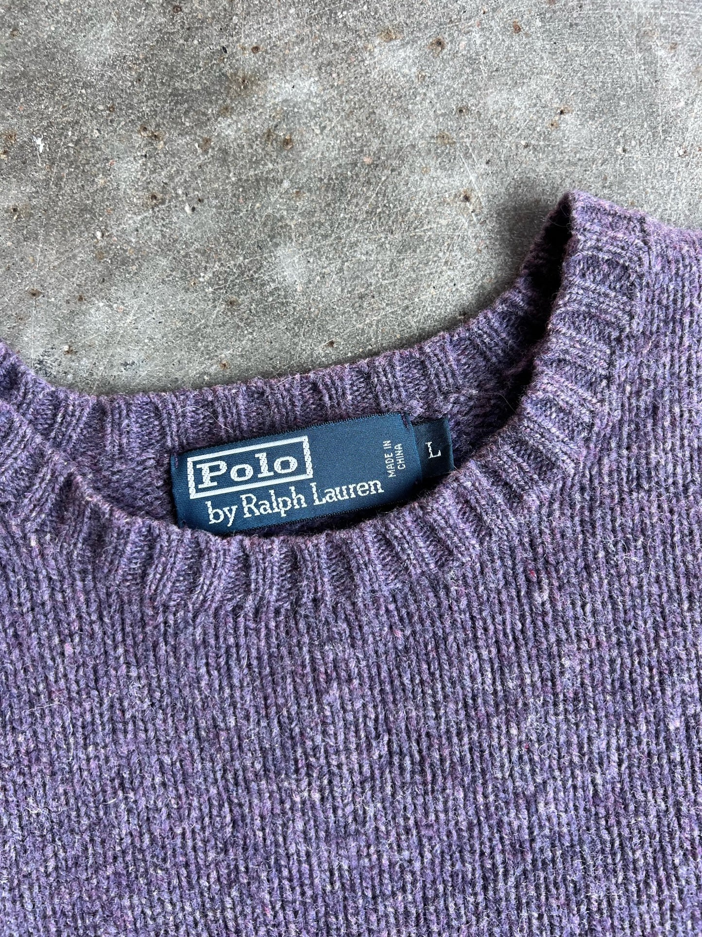 Vintage Purple Polo Ralph Lauren Wool Sweater - L