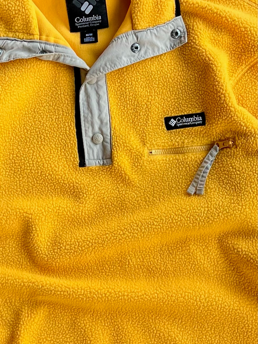 Vintage Yellow Fleece Columbia T Snap - M