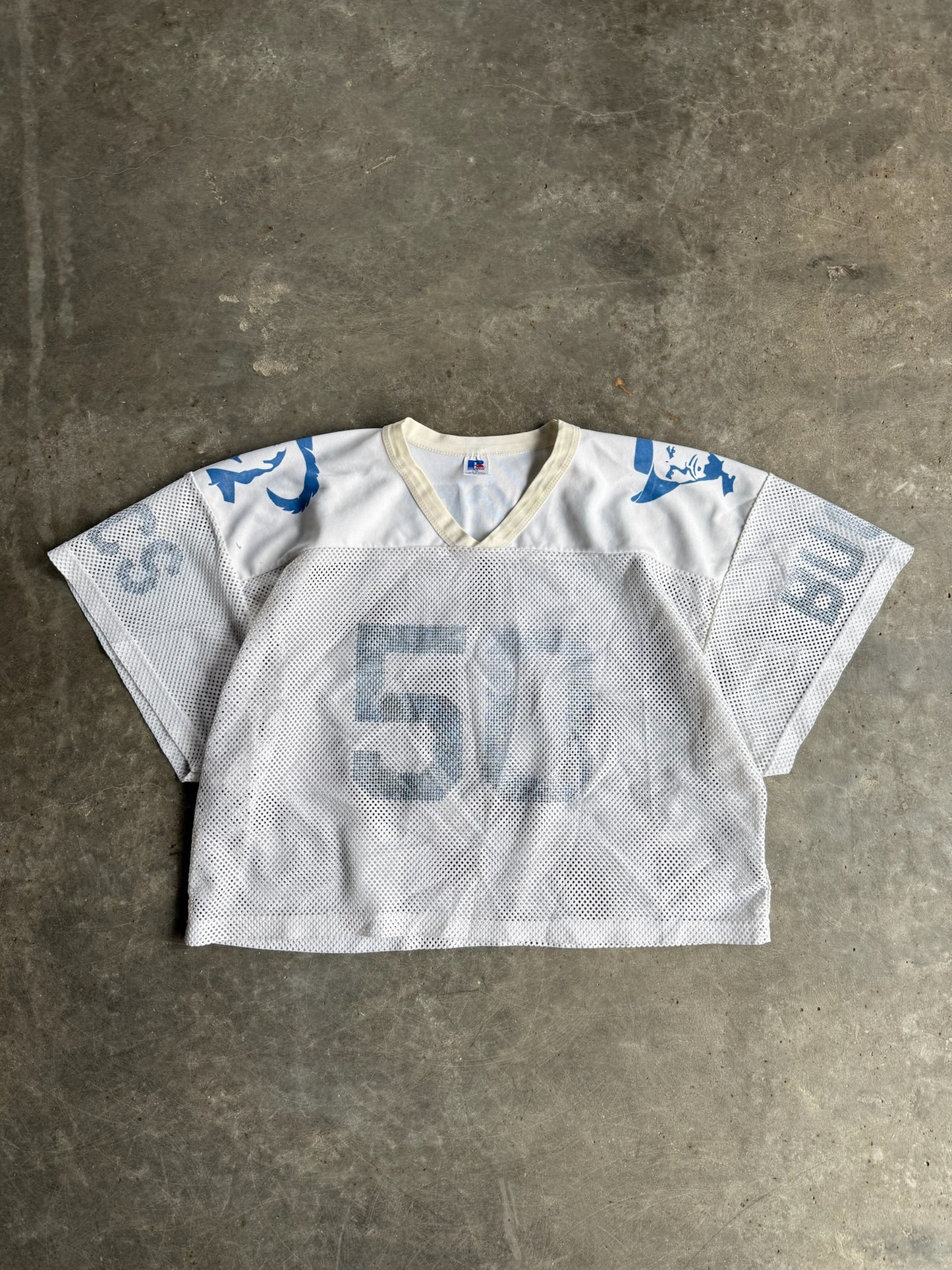 Vintage J Cruz Cropped White/Blue Jersey - XL