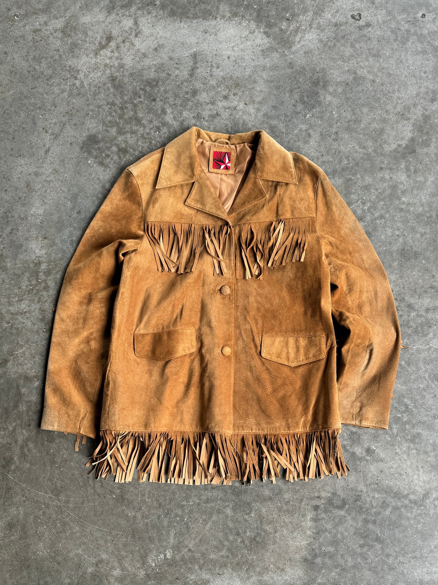 Vintage Suede Western Tassle Jacket - M