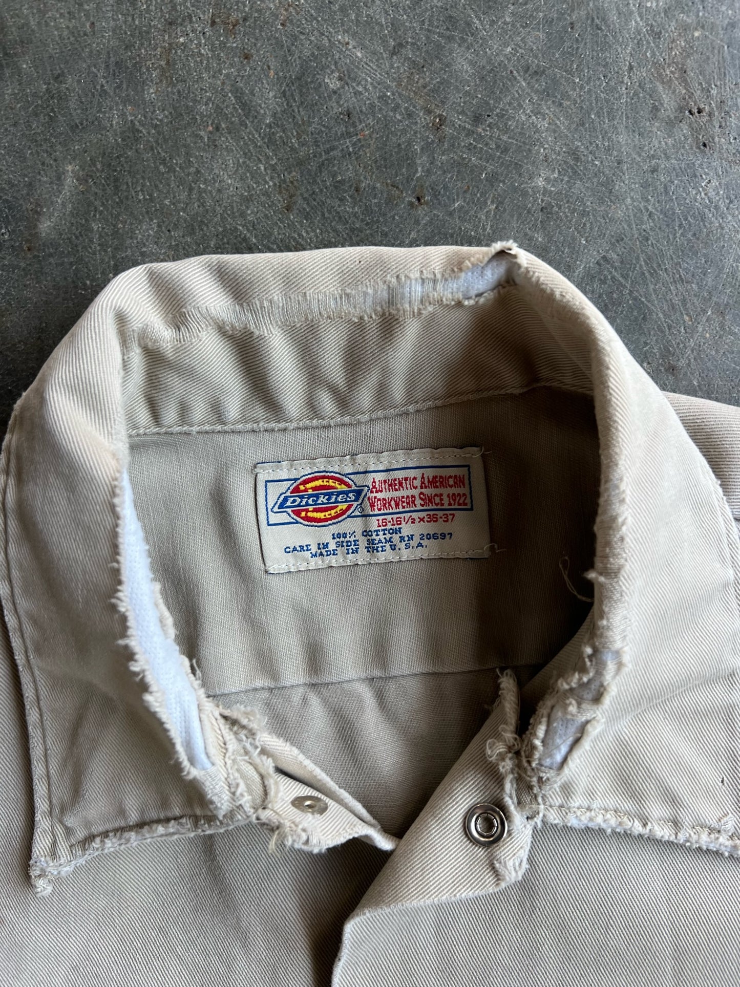 Vintage Dickies Collard Button Up - L