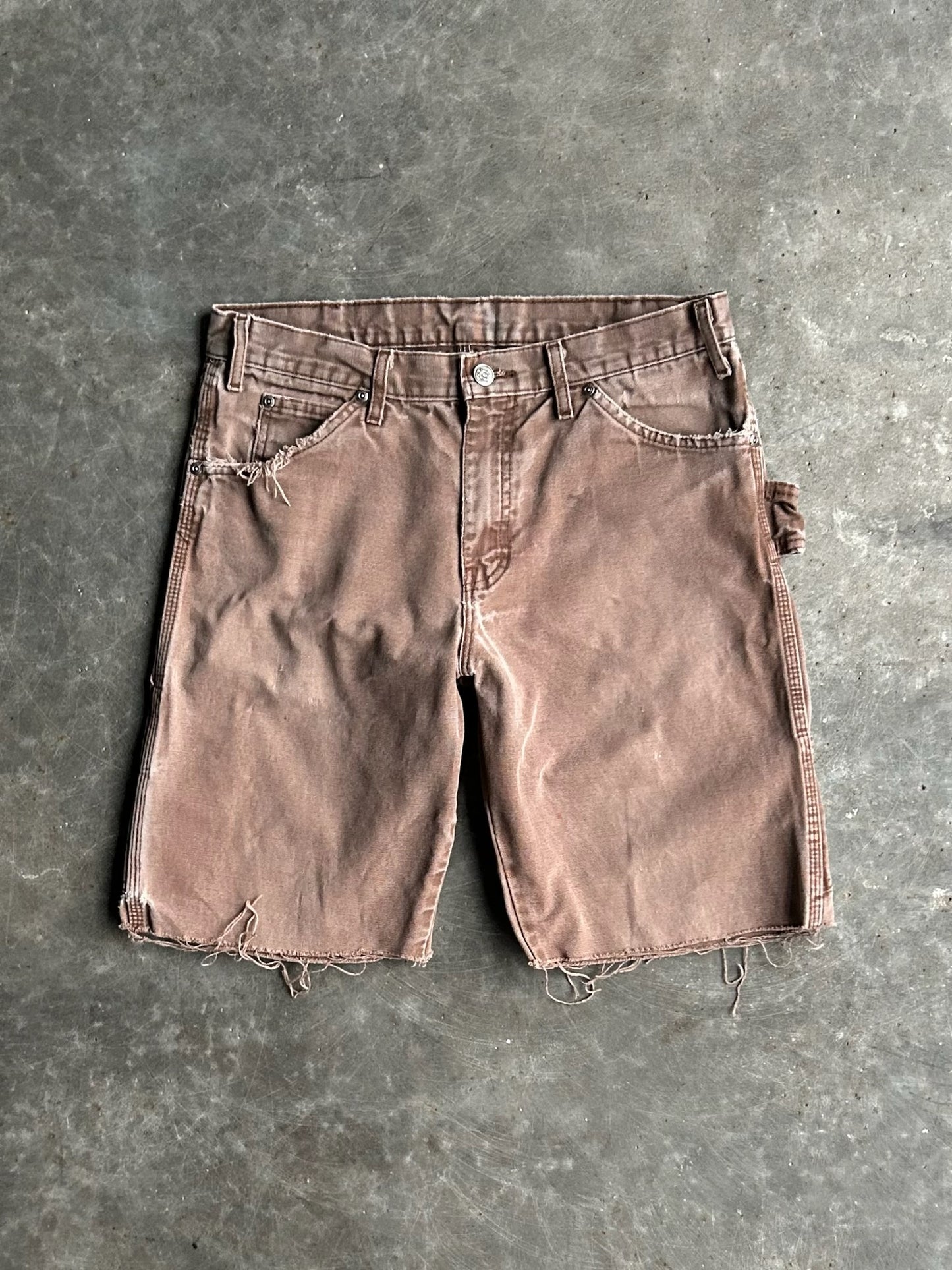 Vintage Brown Dickies Carpenter Denim Shorts - 32