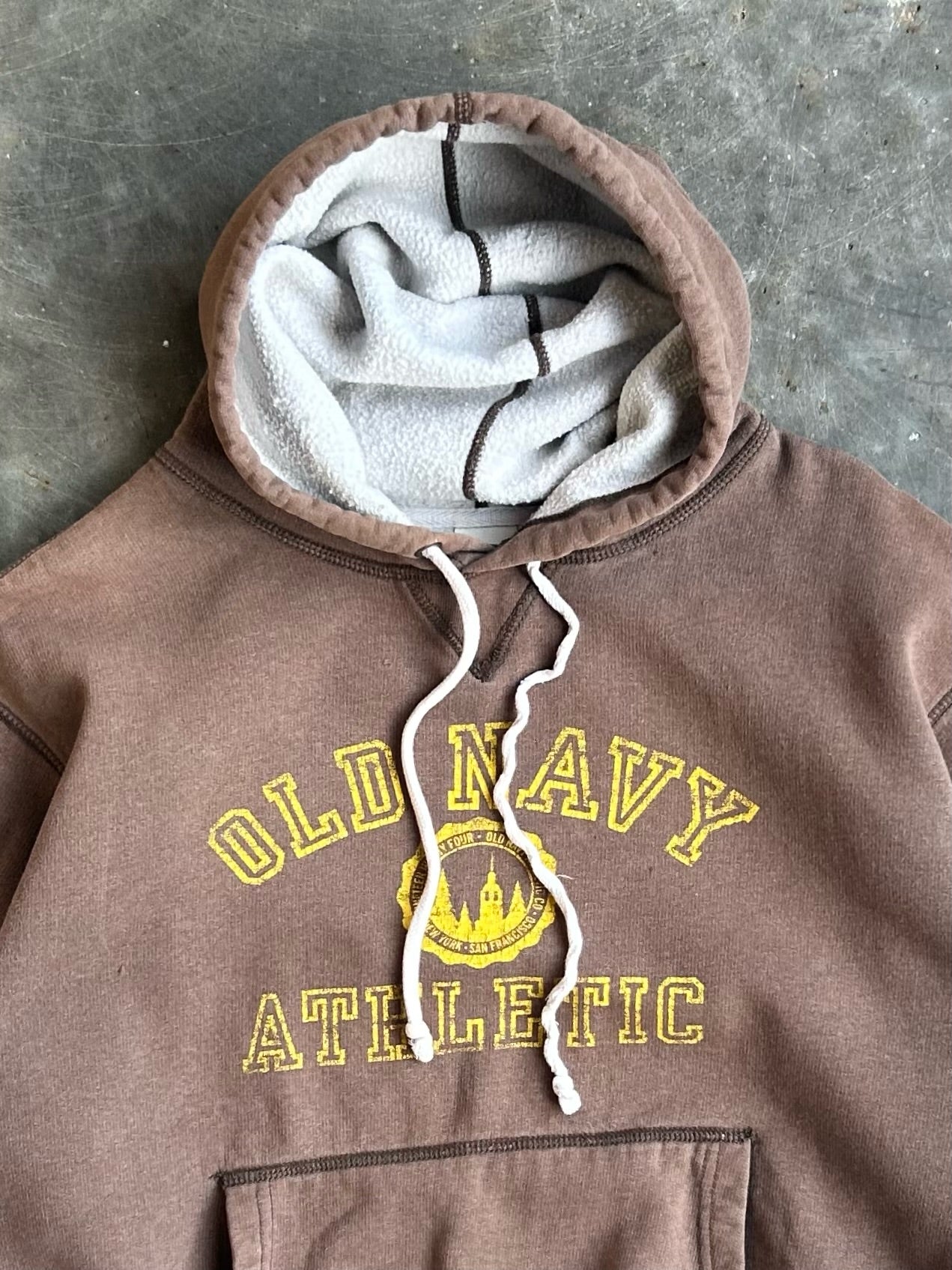 Vintage Brown Old Navy Athletic Hoodie - XL