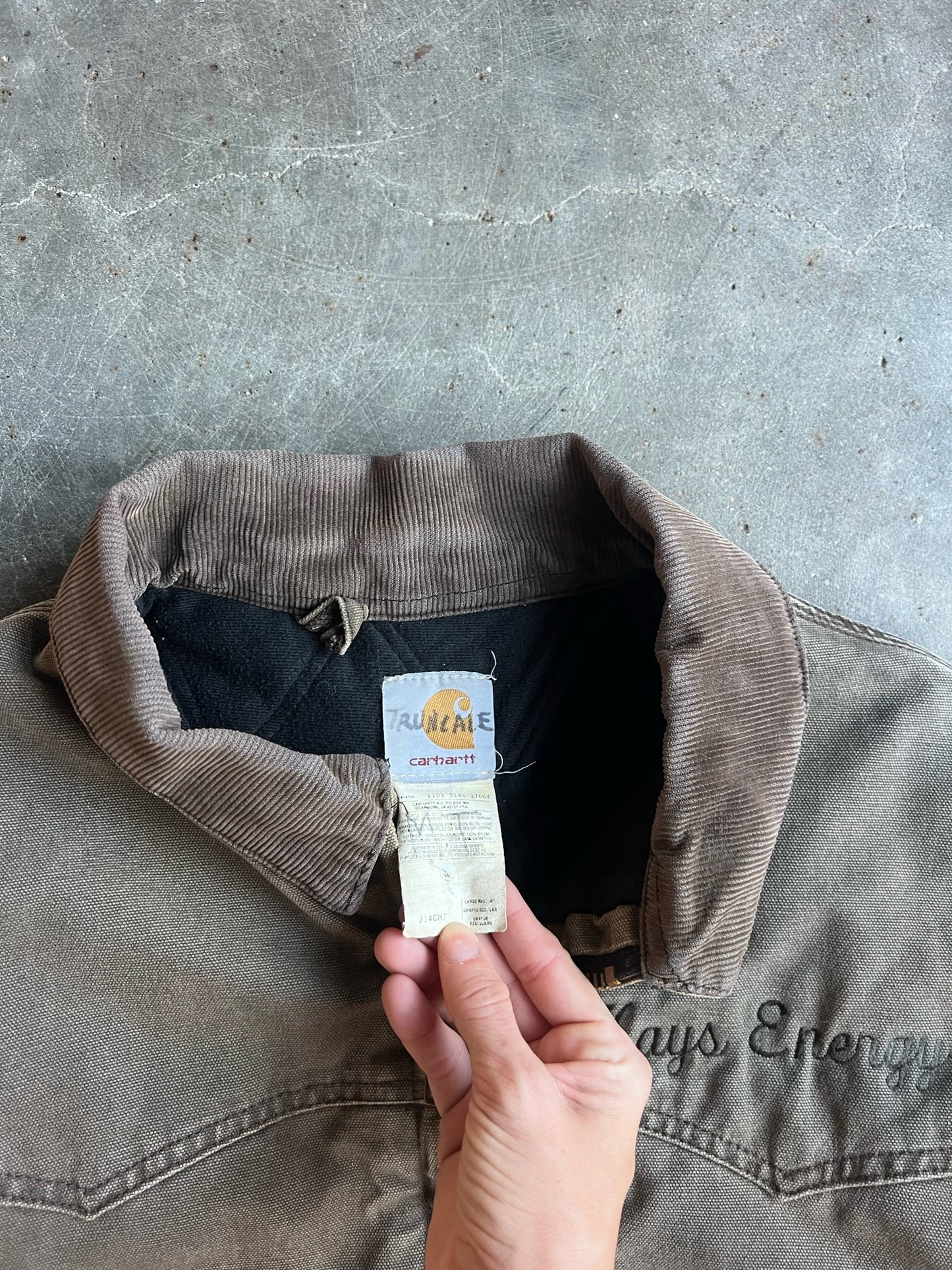 Vintage Faded Brown Embroidered Carhartt Santa Fe Jacket - L