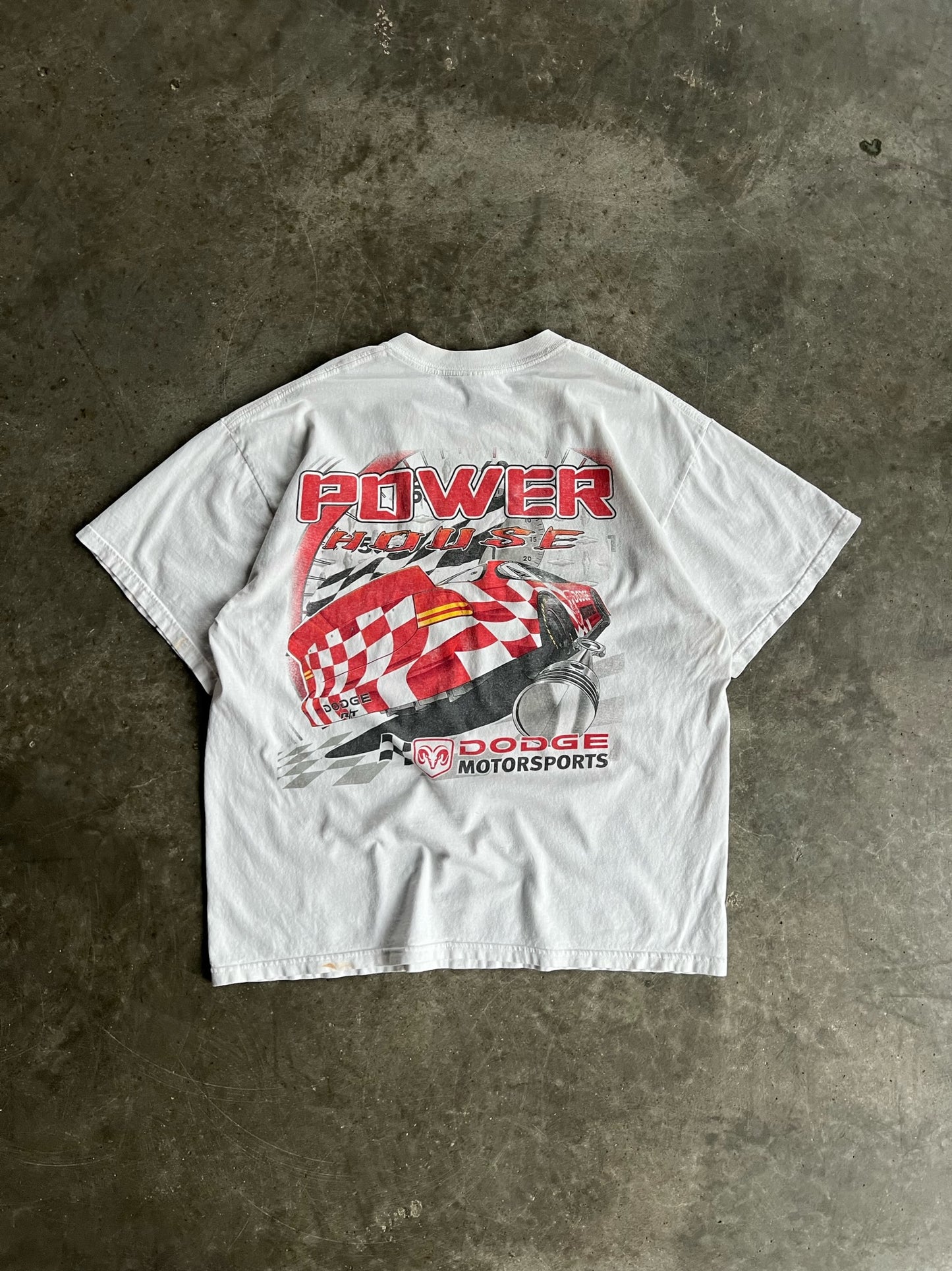 Vintage White Dodge Motorsports Racing Shirt - XL