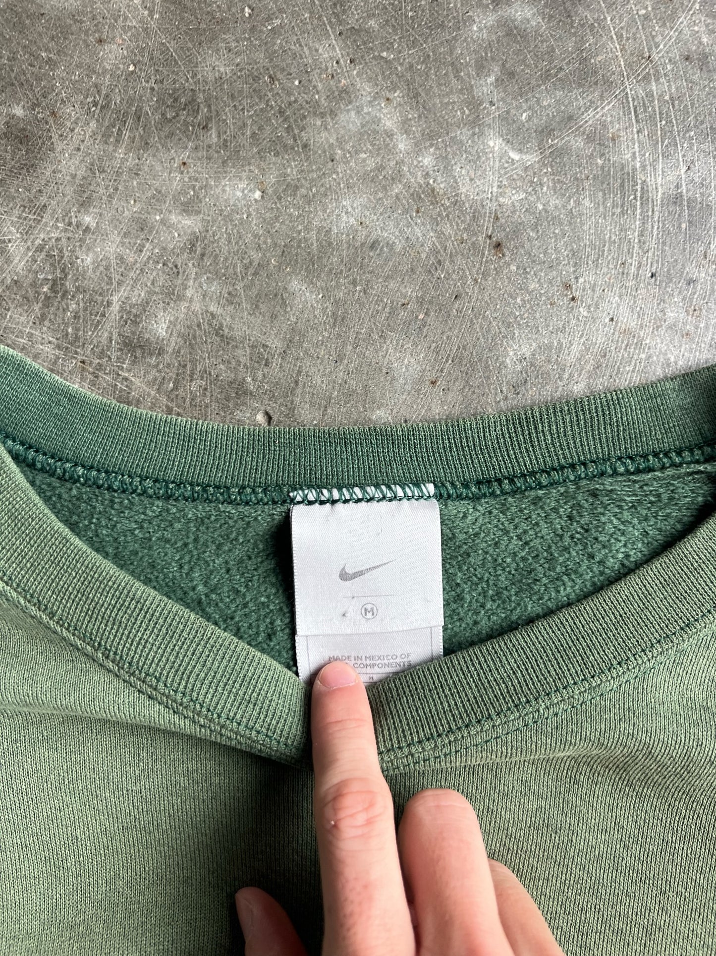 Vintage Faded Green Nike Crew - M