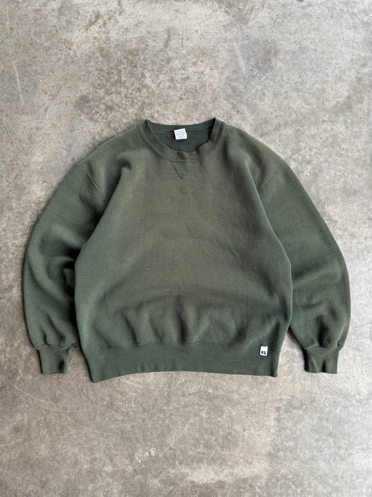 Vintage Dark Green Russell Athletic Crew - L