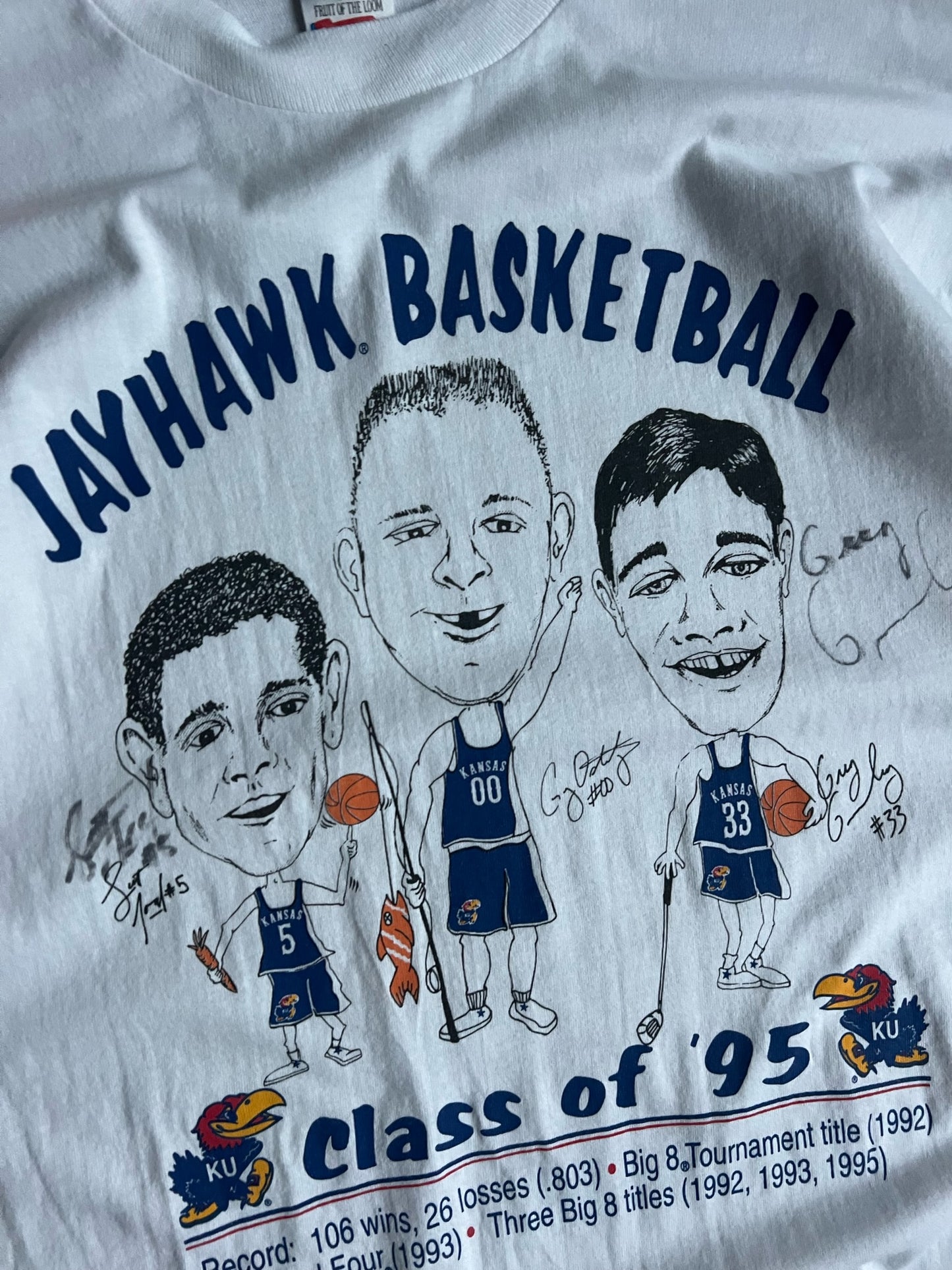 Vintage KU Jayhawk Basketball Shirt - L