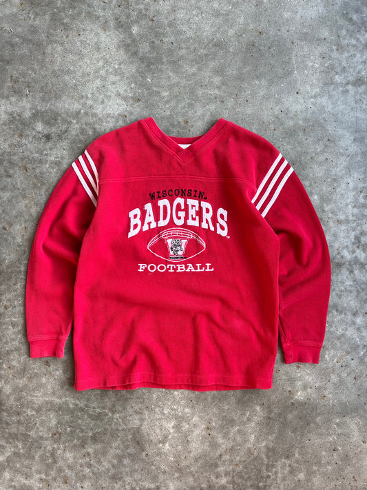 Vintage Wisconsin Badgers Football Adidas Long Sleeve - S