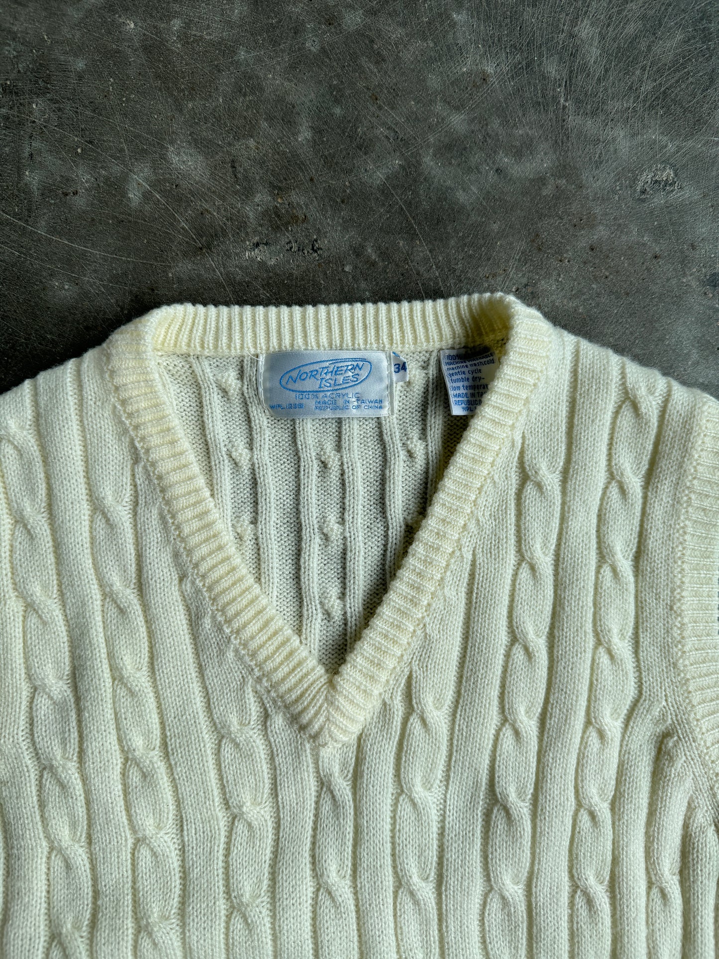 Vintage Northern Isles Cream Sweater Vest - S