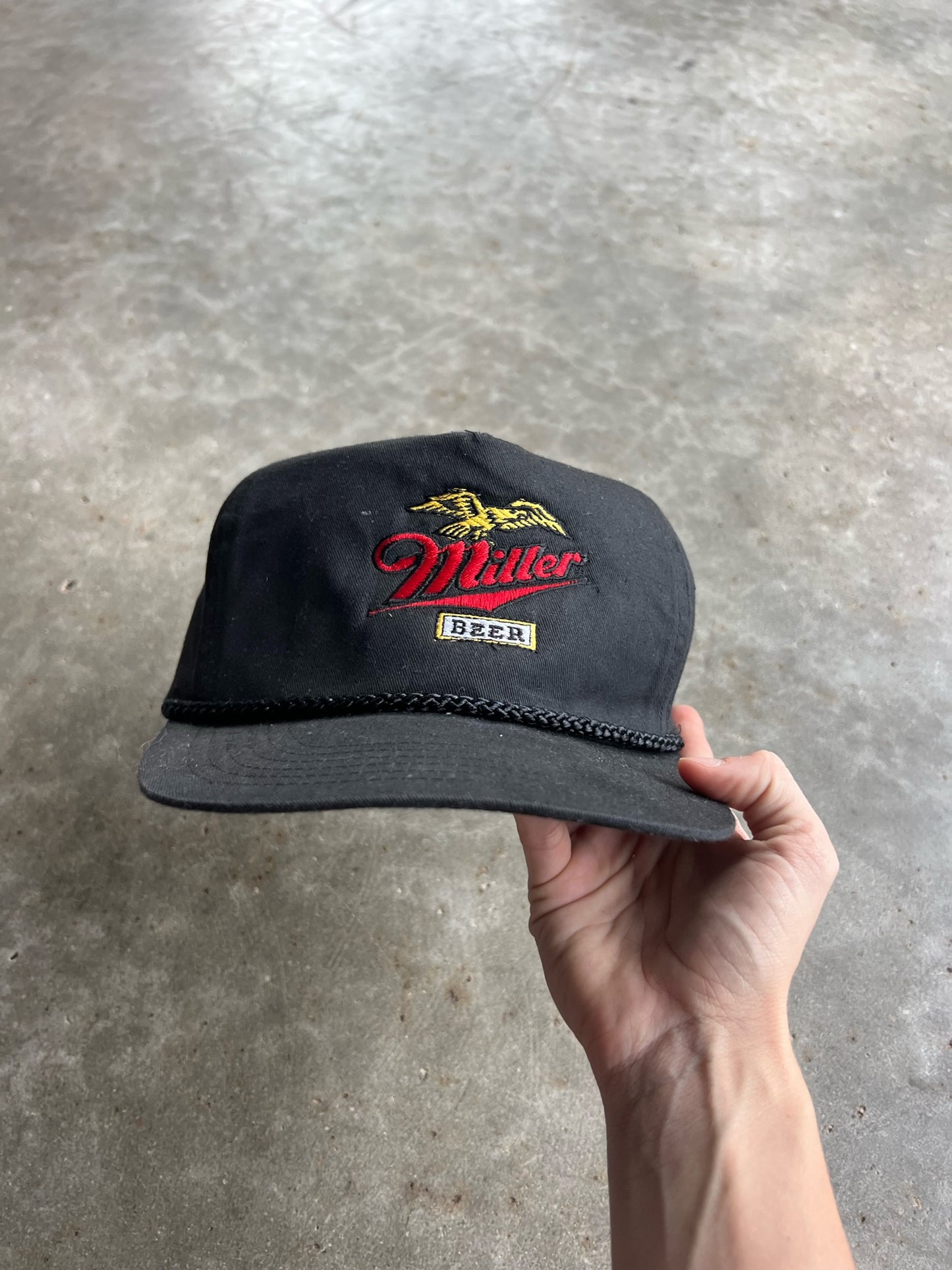 Vintage Black Miller Beer Snapback Hat