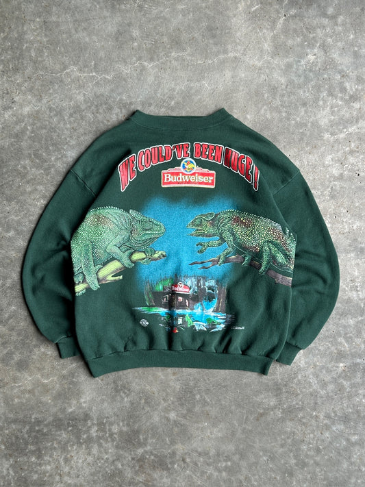 Vintage Budweiser Chameleon Graphic Crew - L
