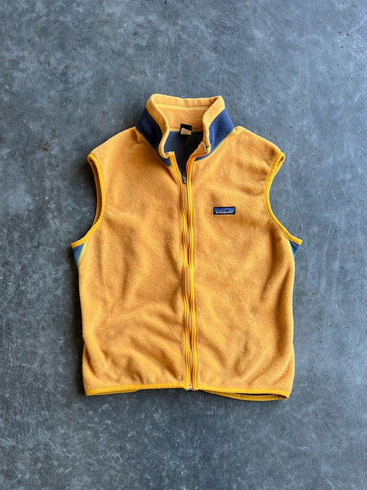 Vintage Yellow Fleece Patagonia Zip Up Vest - M