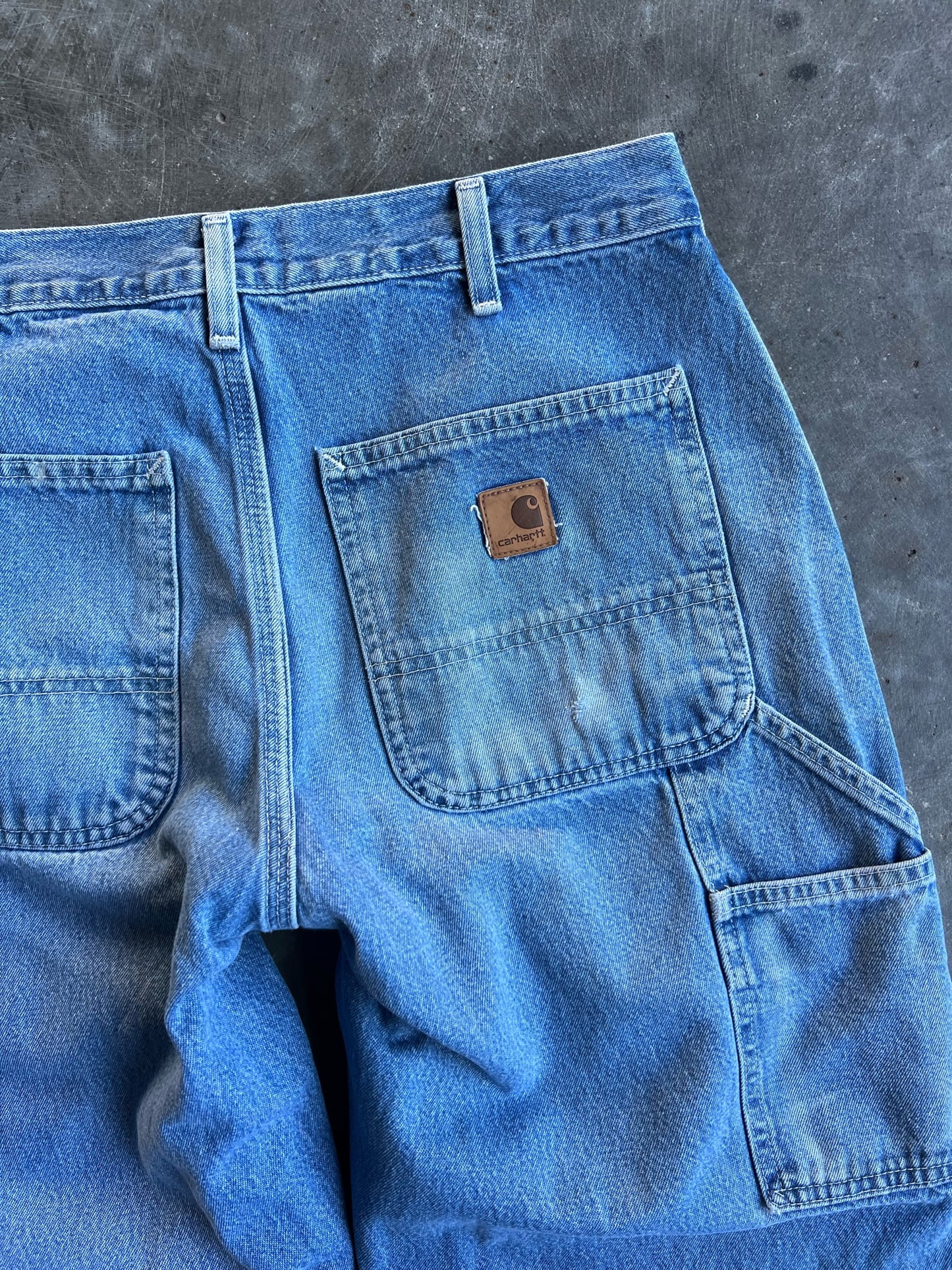 Vintage Faded Medium Wash Carhartt Carpenter Pants - 32