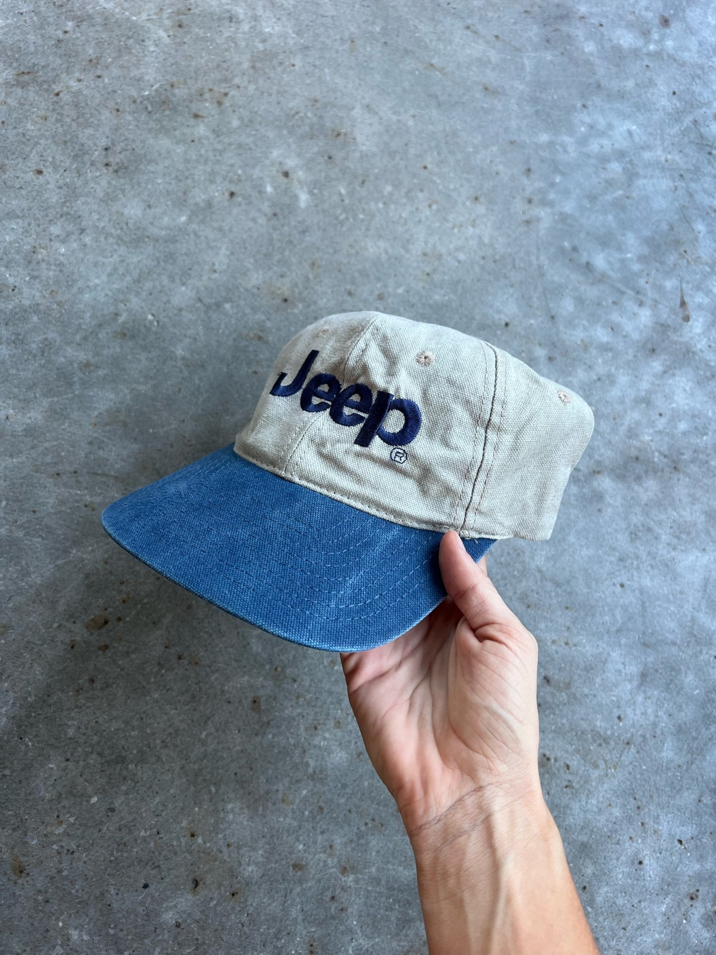 Vintage Navy/Khaki Jeep Strapback Hat