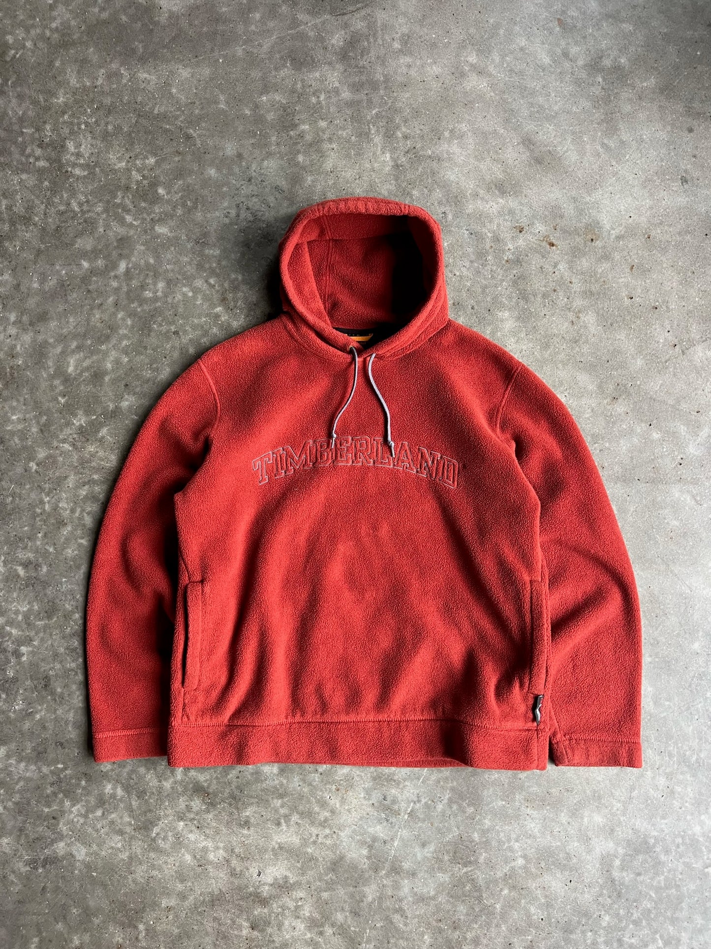 Vintage Burnt Orange Fleece Timberland Hoodie - S